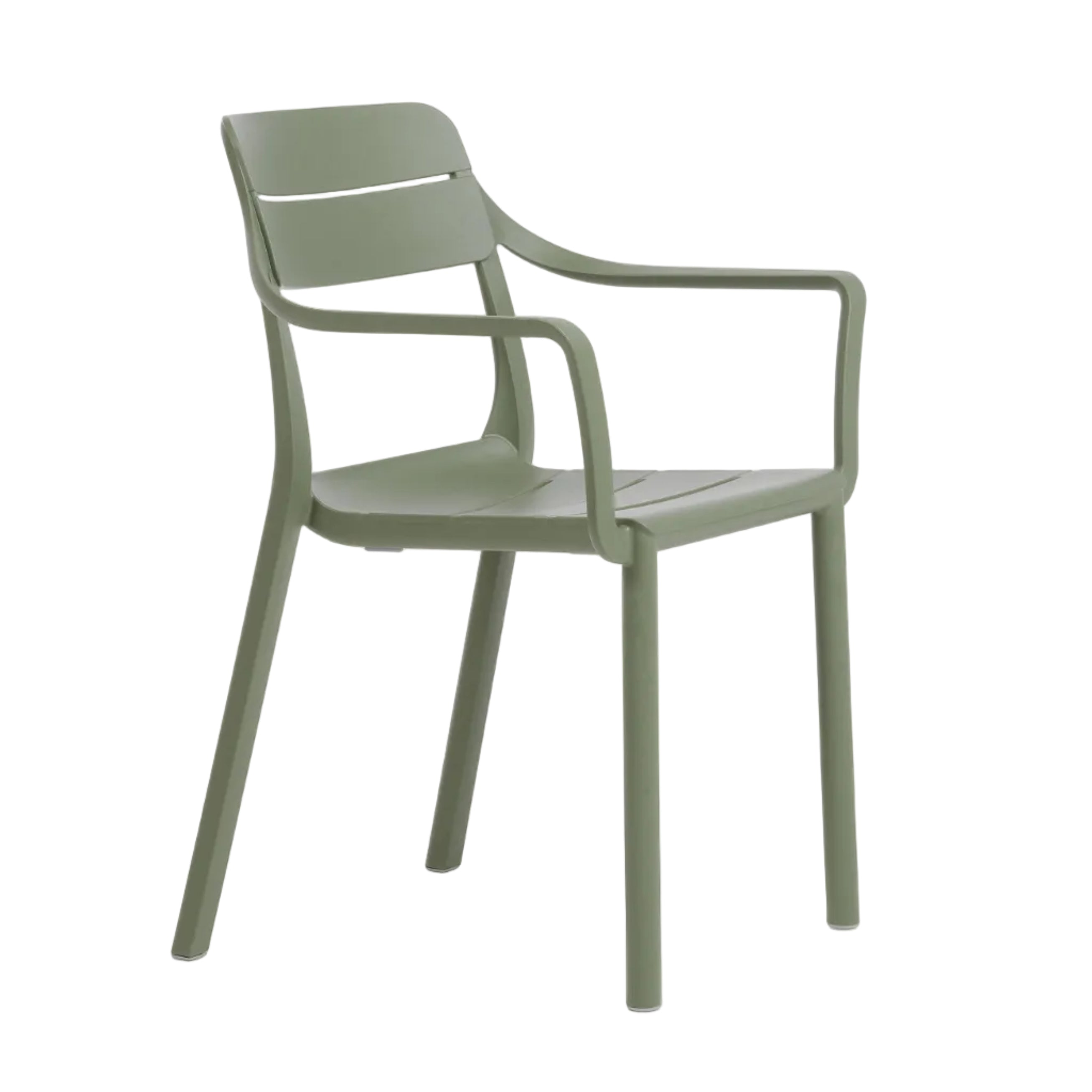 Outdoor chair with armrests CASSIA REGENERATION green