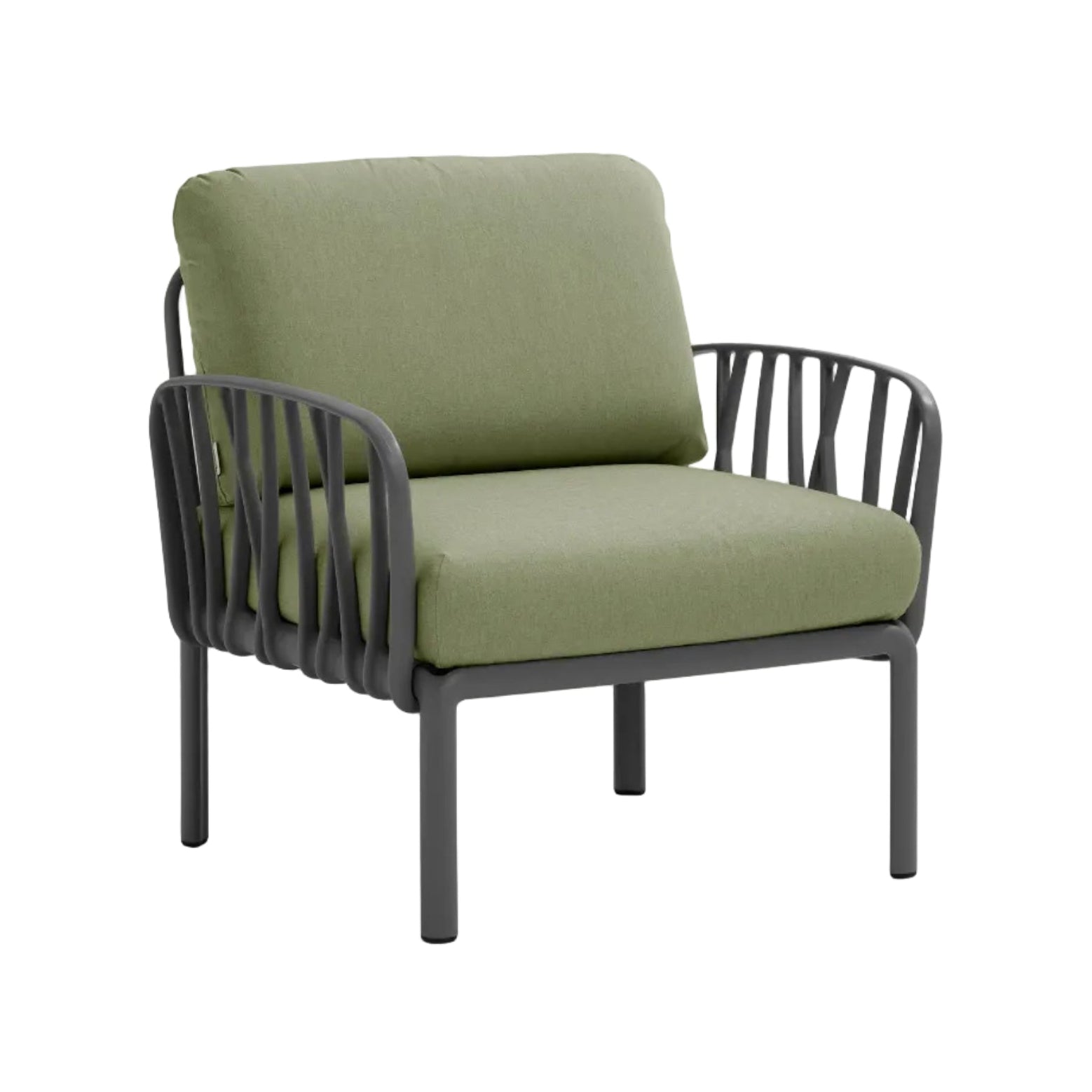 Außenstuhl KOMODO dunkelgrün Sunbrella® mit anthrazitfarbenem Gestell