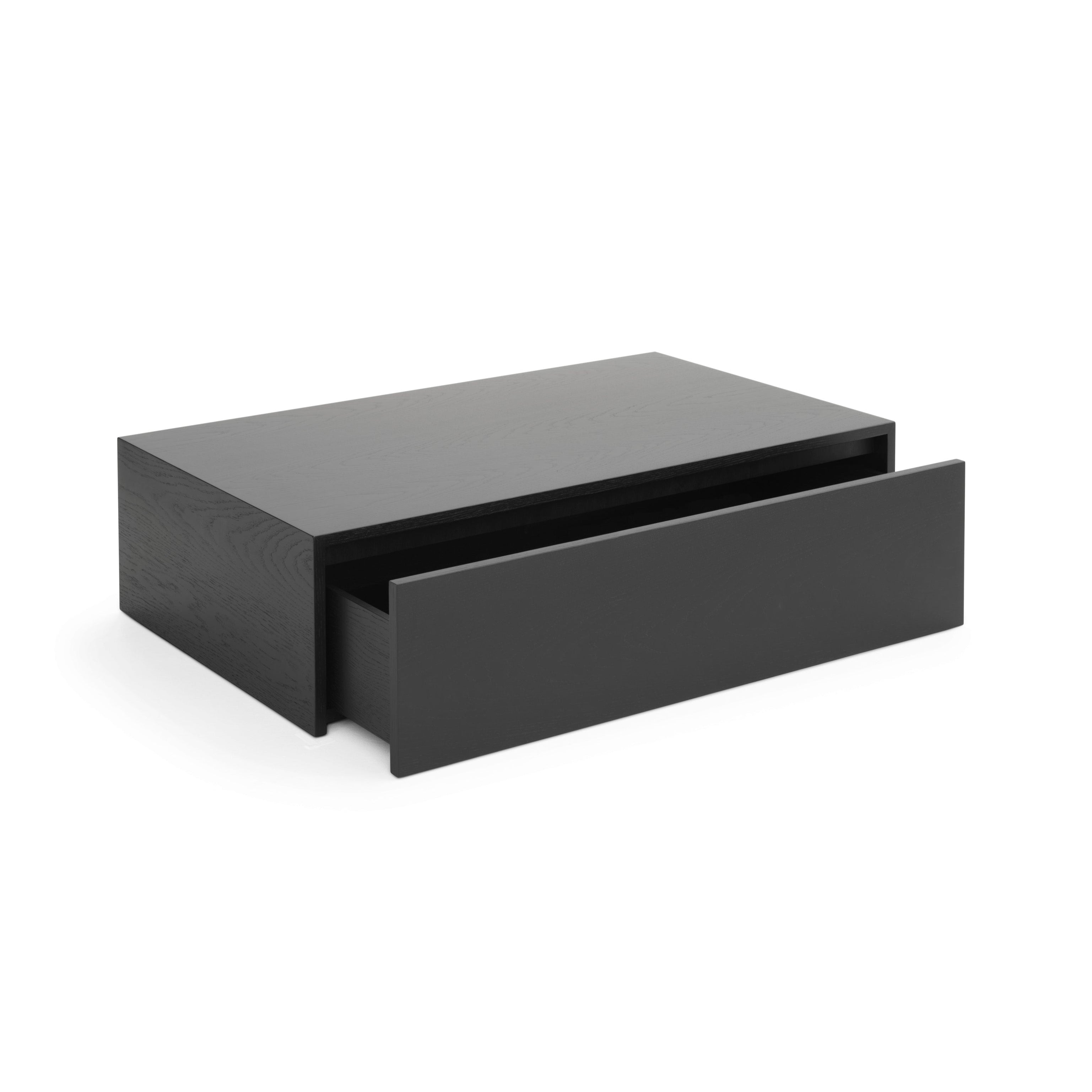 Couchtisch mit einer Schubladenmasse schwarzer Eichefurnier