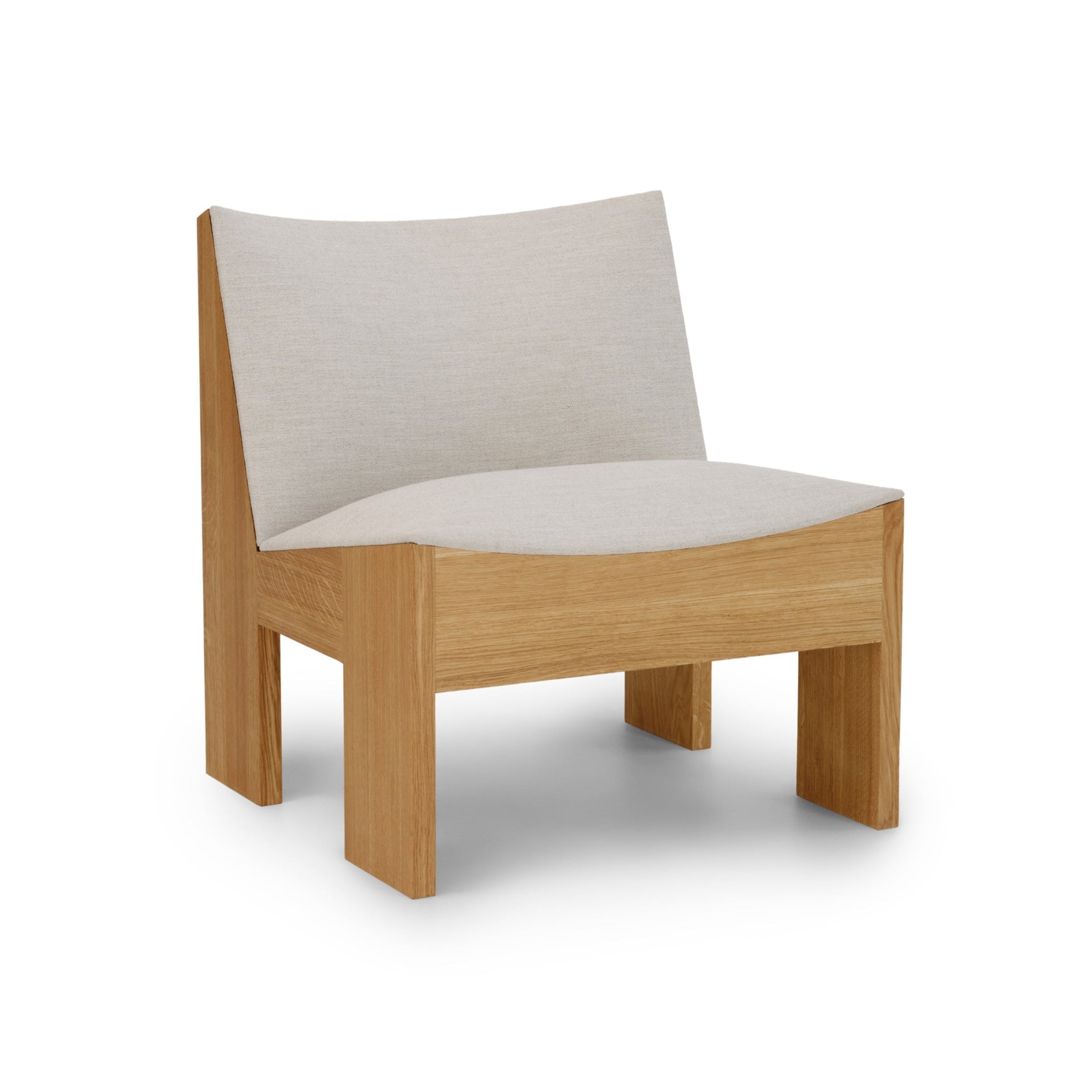 Tenon Romo Ruskin Quill Beige Sessel mit einer Eichenbasis