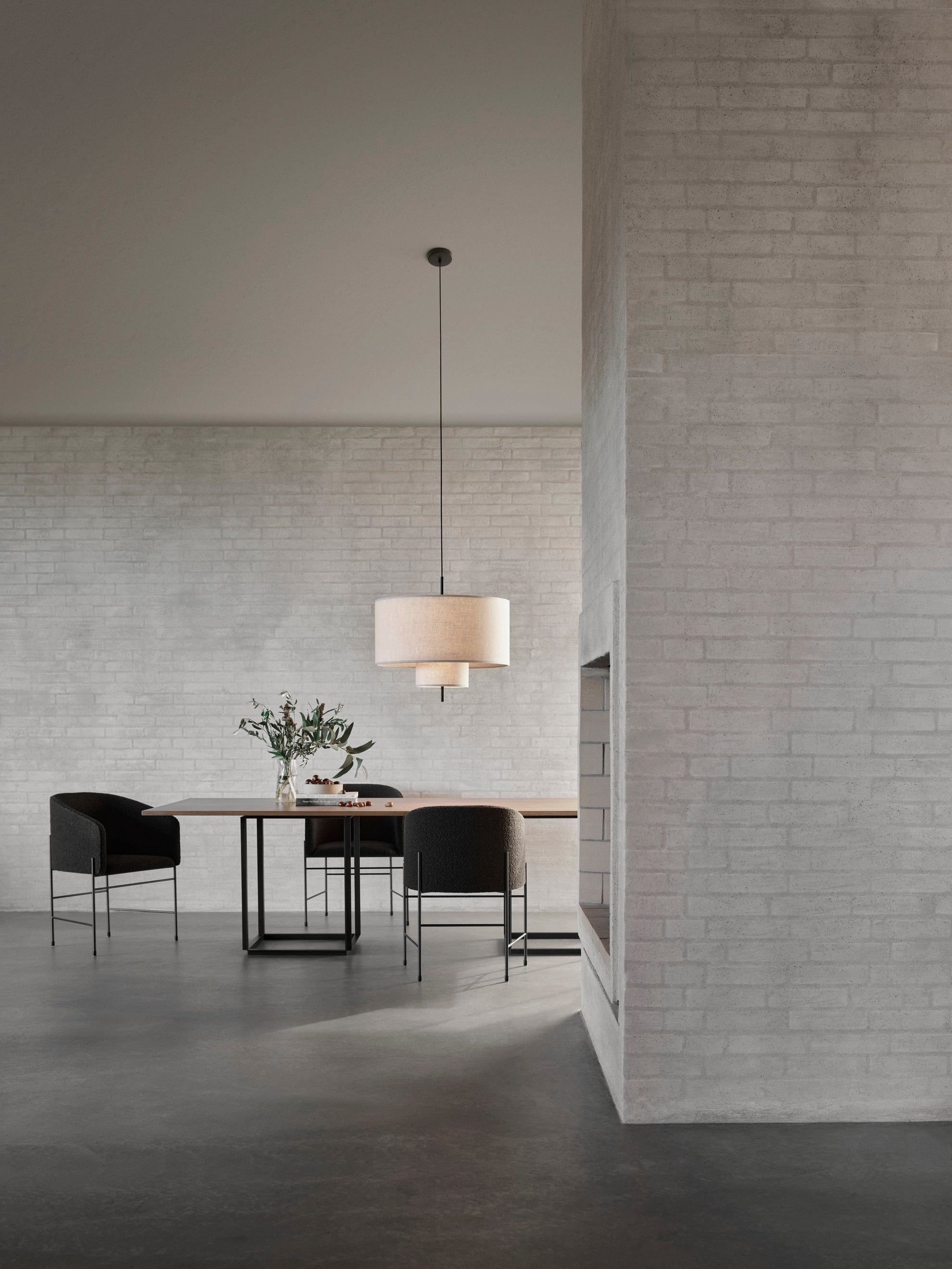 Beige Randhänge -Lampe