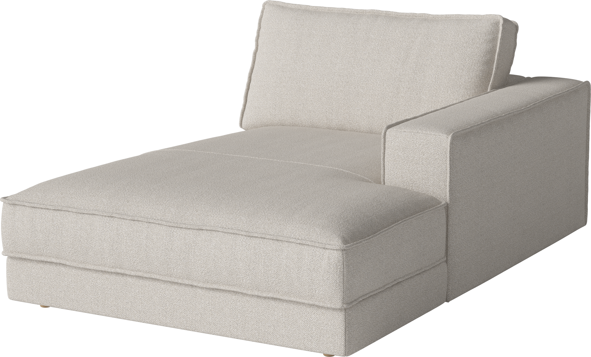 Noora Modulare Sofa - rechts gehandelte Chaise mit einer weißten Basis