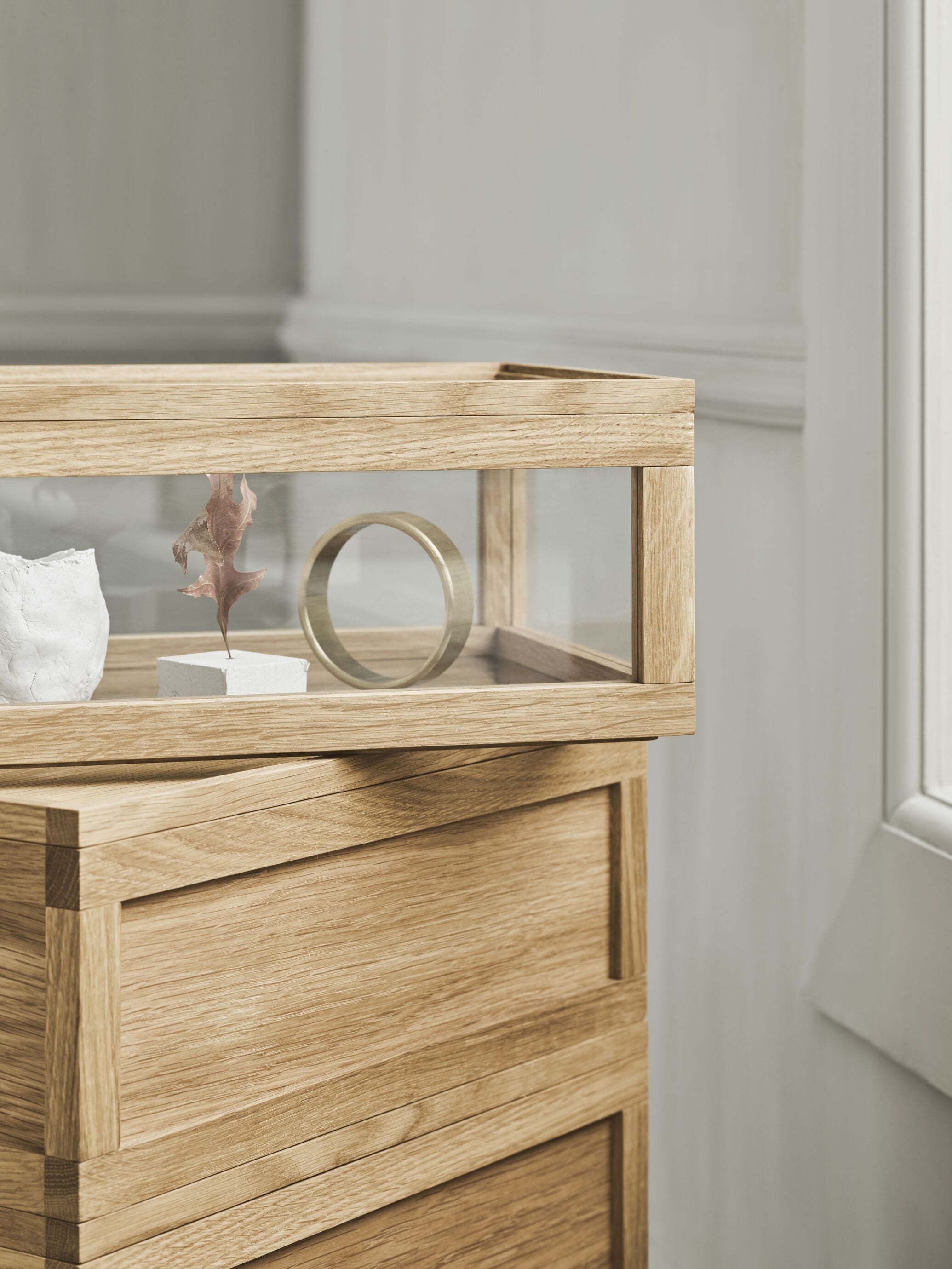 Decorative box norie oak wood