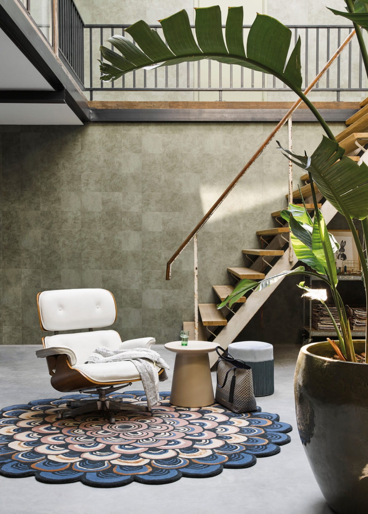 Round carpet masquerade round blue blue