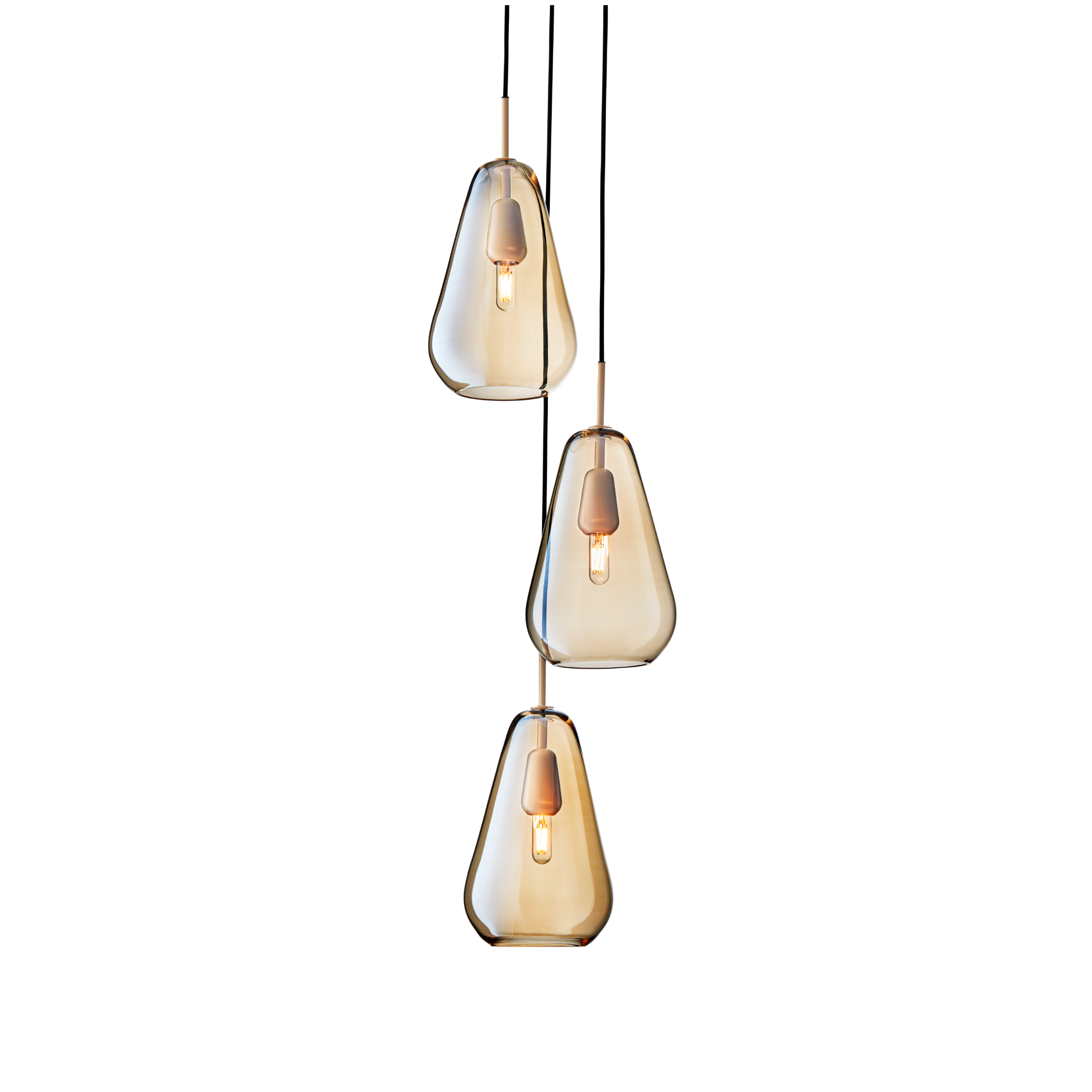 Lampa wisząca ANOLI 3 złoty ze złotym szkłem – Nuura
