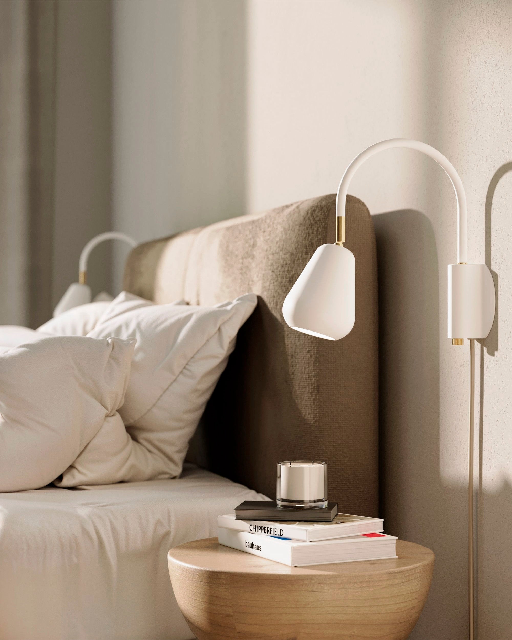 Lampa ścienna regulowana ANOLI złoty z białym – Nuura
