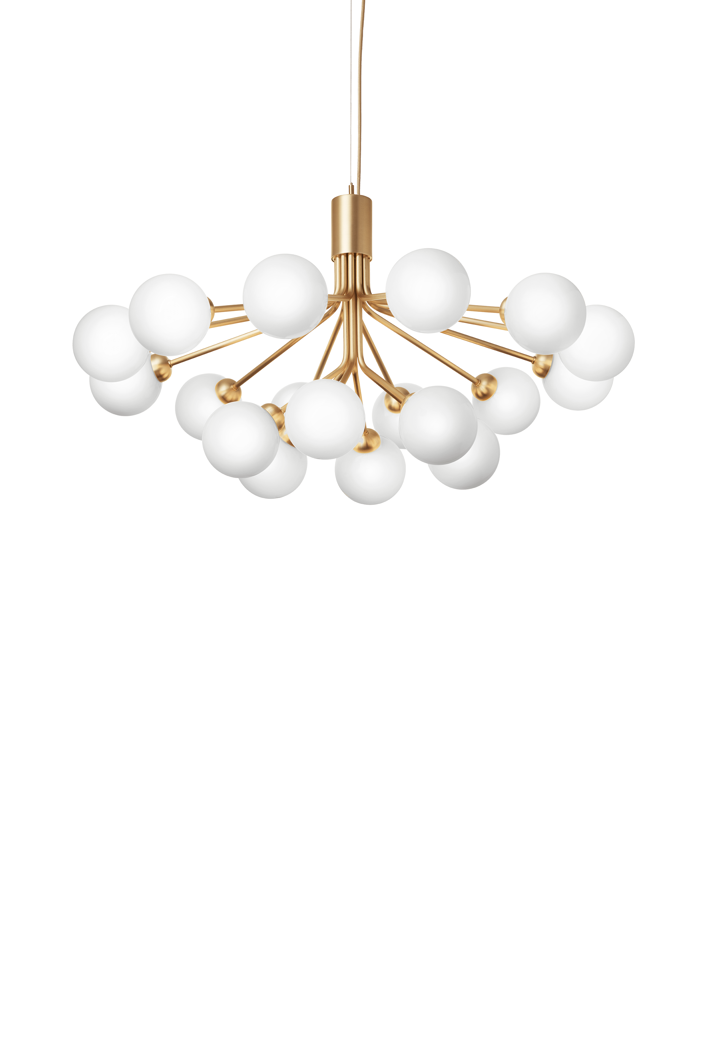 APIALES 18 Brass Chandelier with Opal Glass