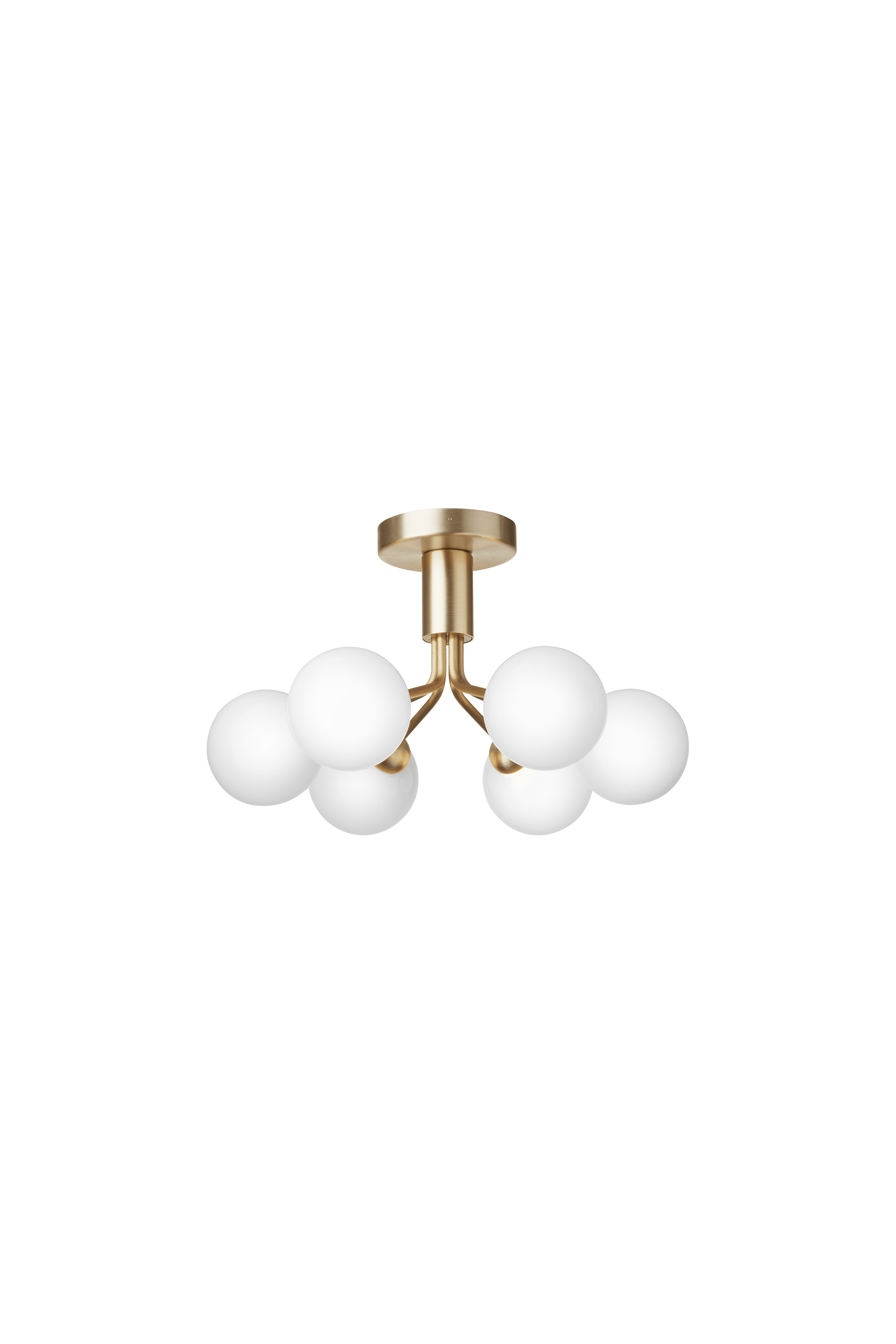 APIALES 6 Ceiling Lamp in Brass with Opal Glass