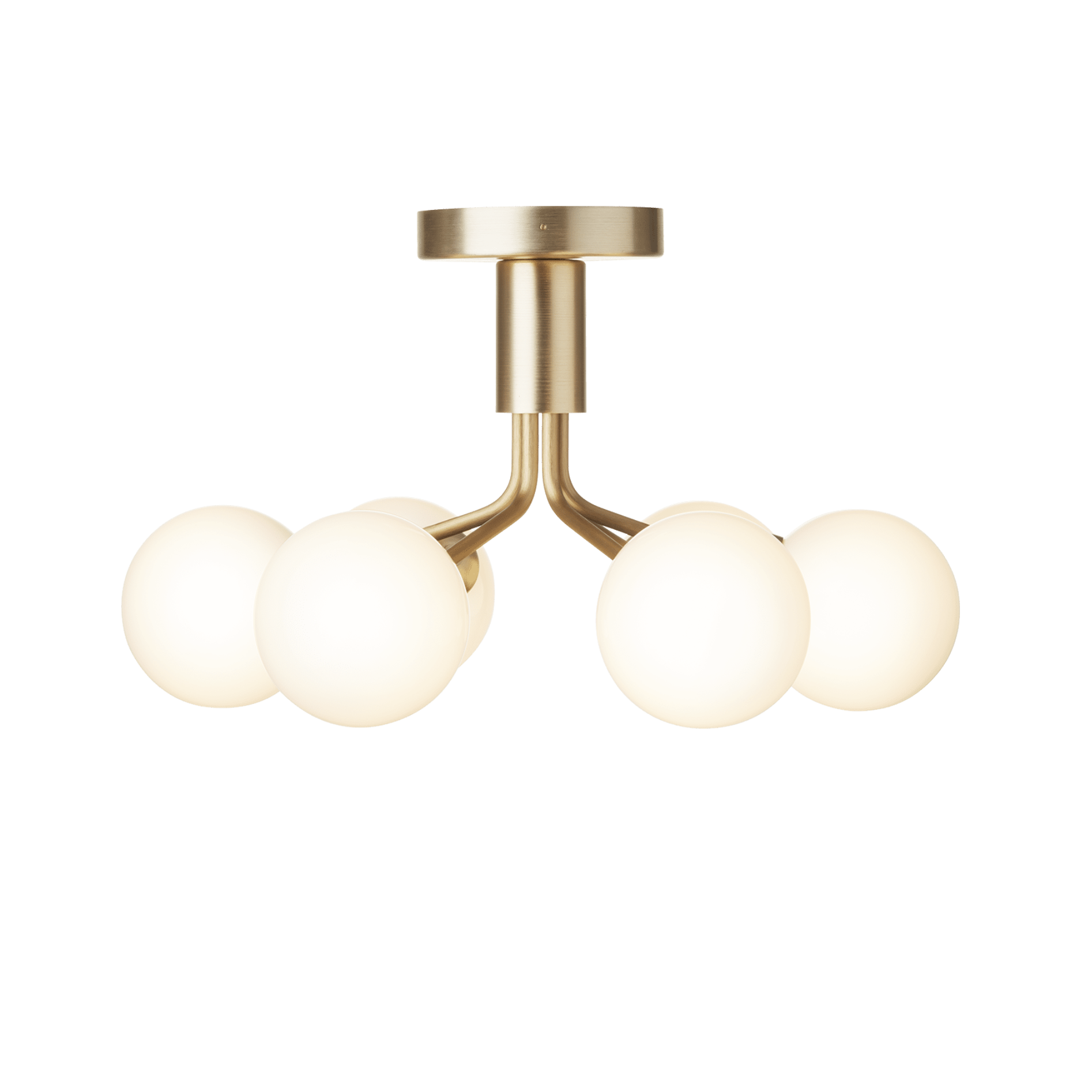 APIALES 6 Ceiling Lamp in Brass with Opal Glass