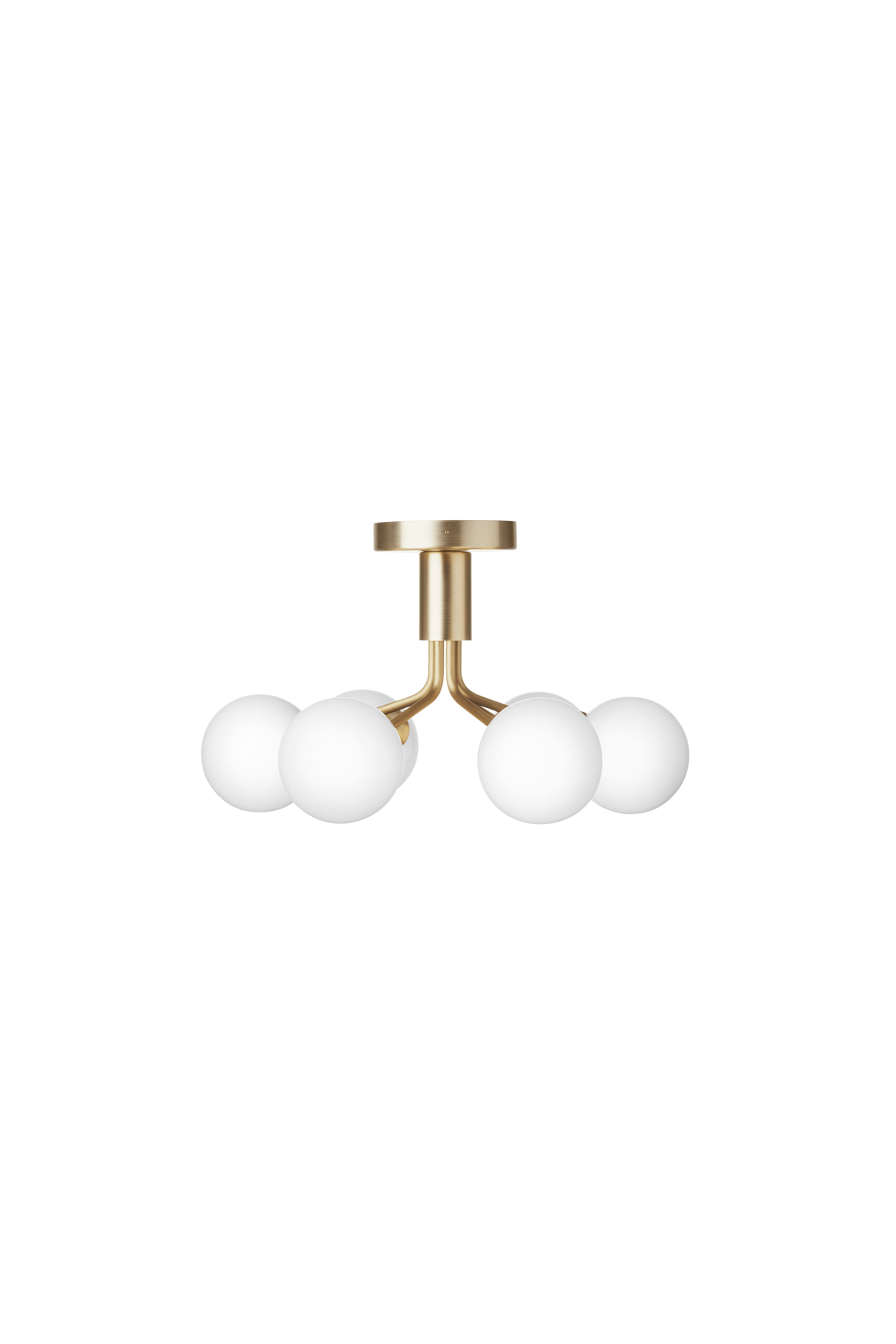 APIALES 6 Ceiling Lamp in Brass with Opal Glass