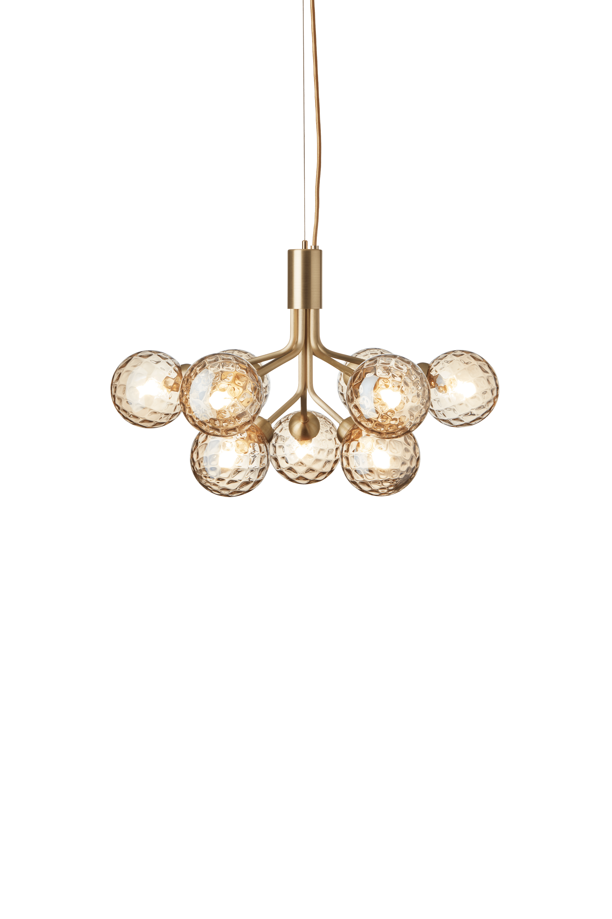 APIALES 9 Pendant Lamp in Brass with Gold Glass