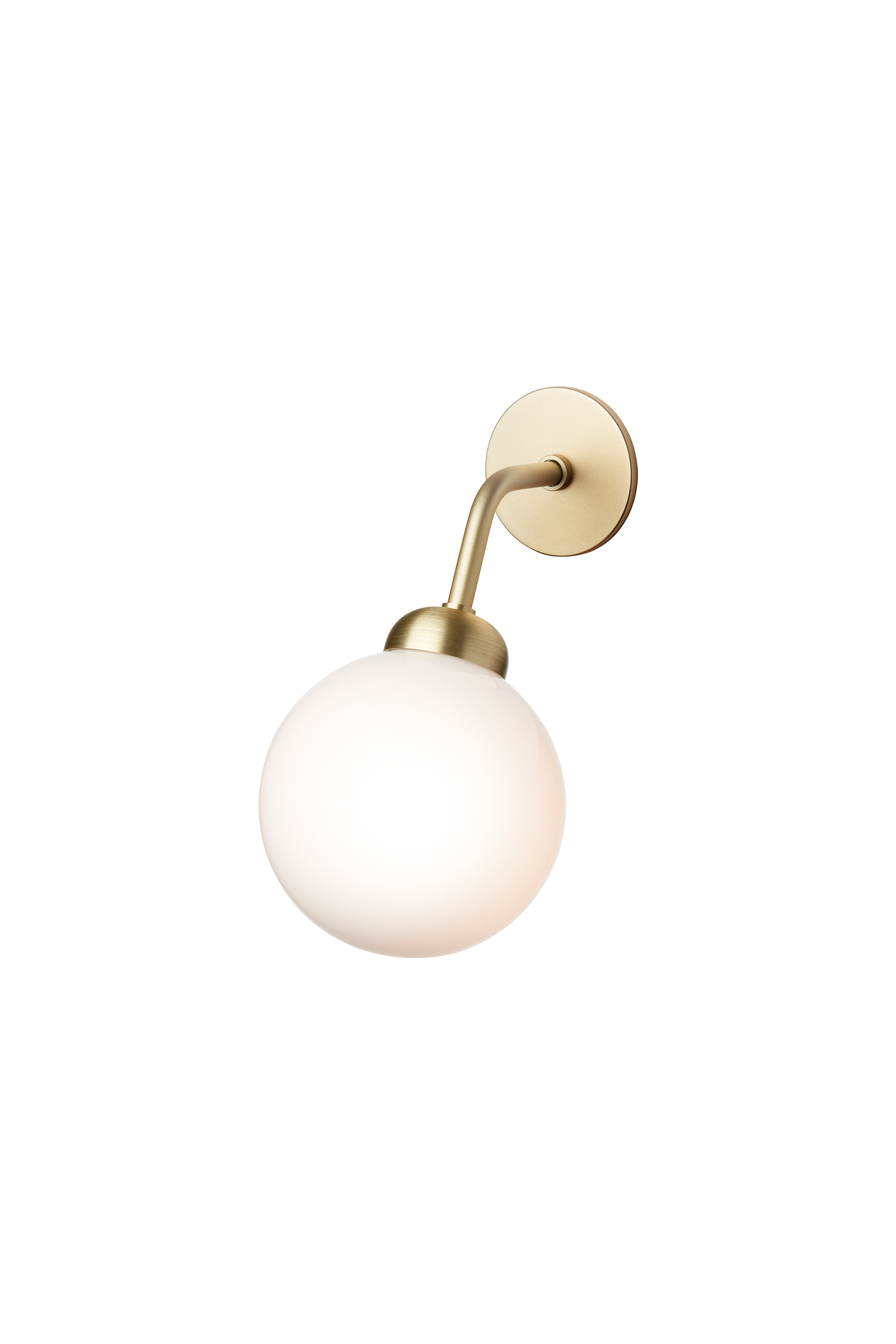Wandleuchte APIALES aus Messing mit opalem Glas