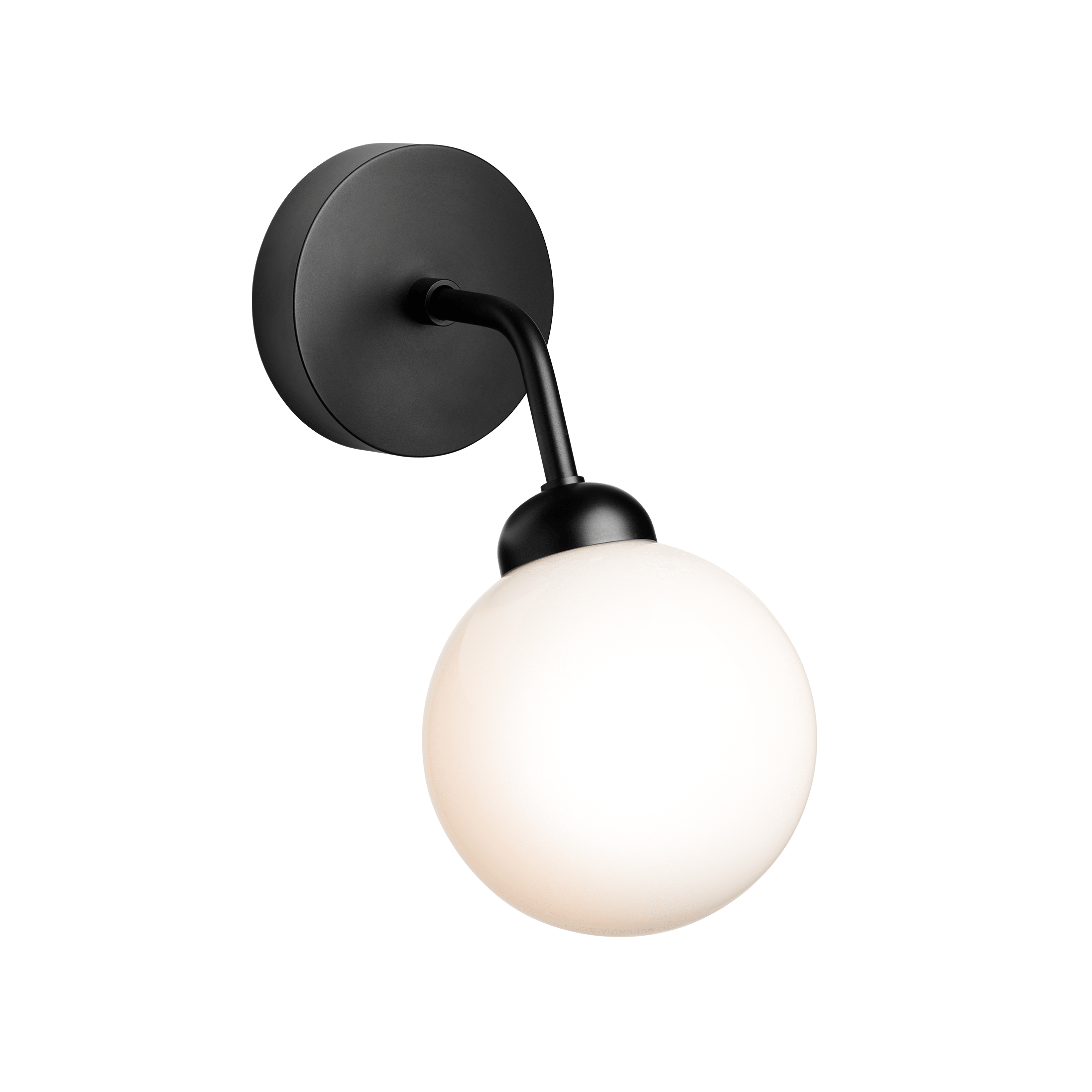 Lampa ścienna APIALES czarny z opalowym szkłem – Nuura