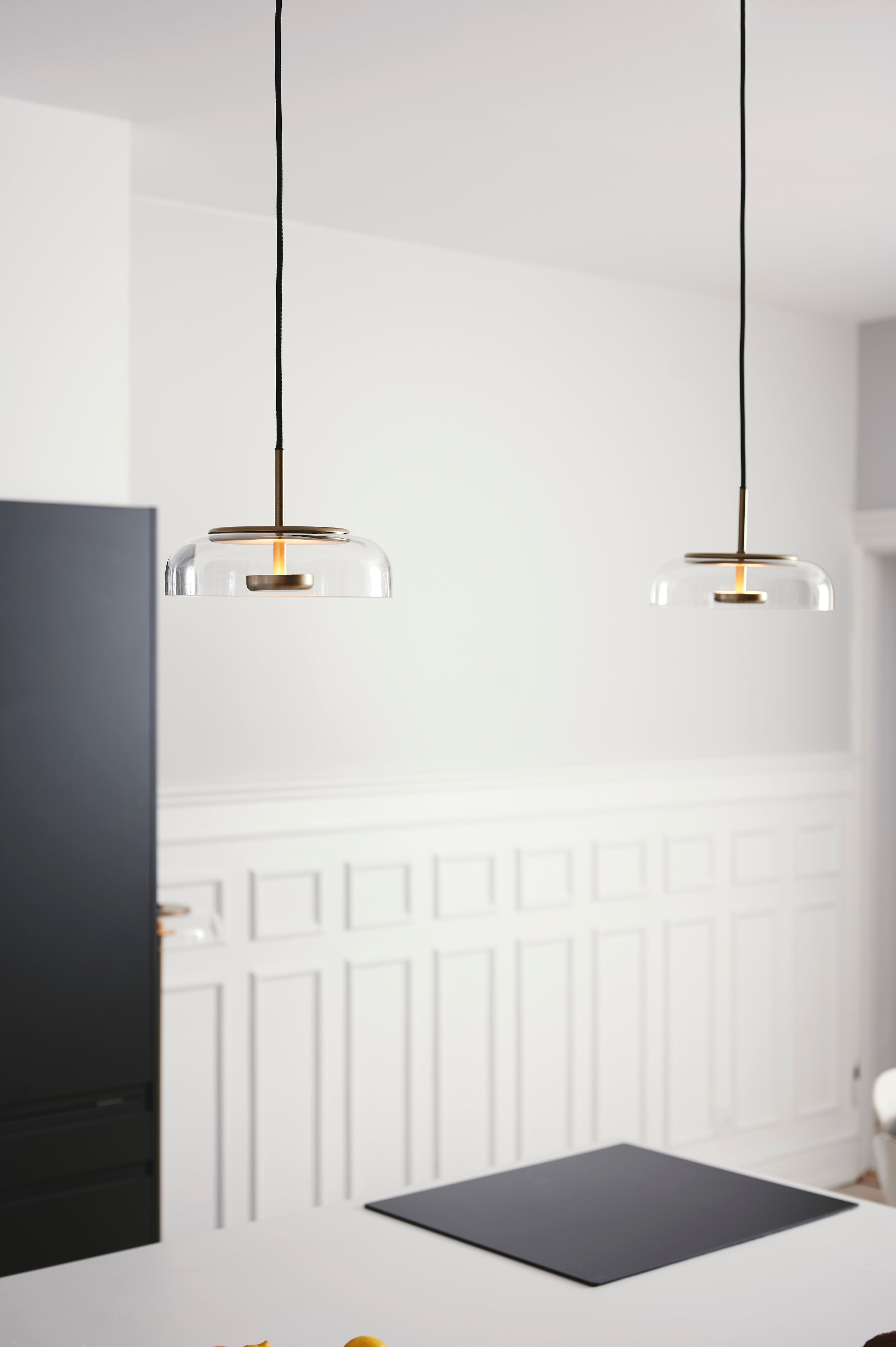 Lampa wisząca BLOSSI złoty z transparentnym szkłem z oświetleniem LED