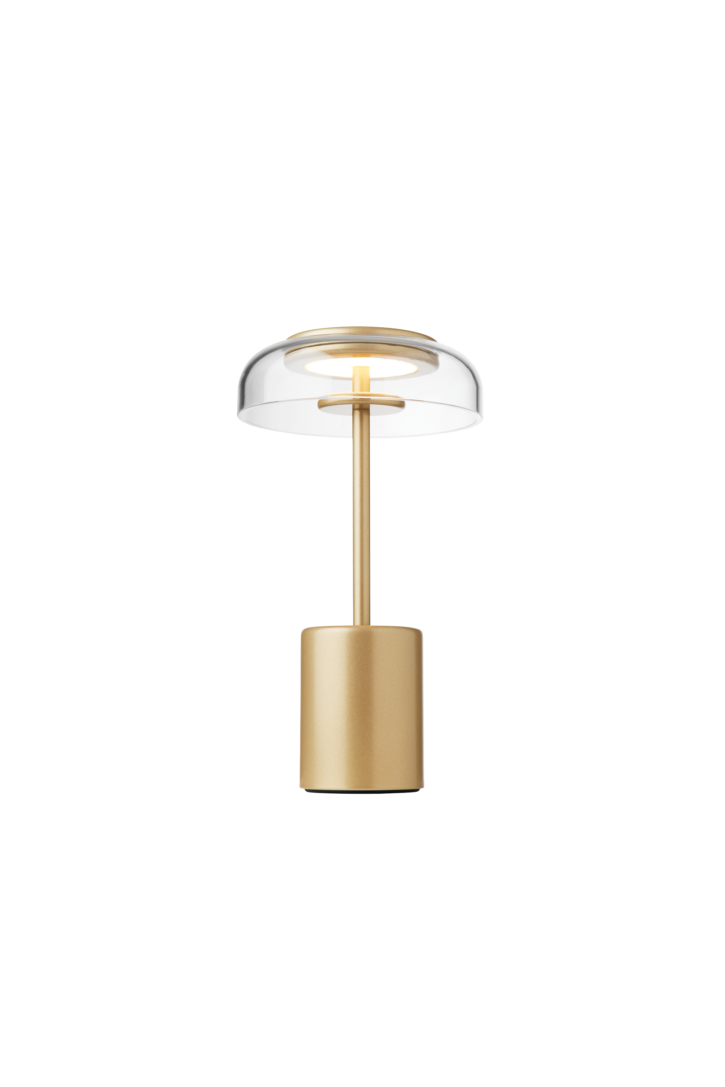 Portable Lamp BLOSSI Gold with Transparent Glass
