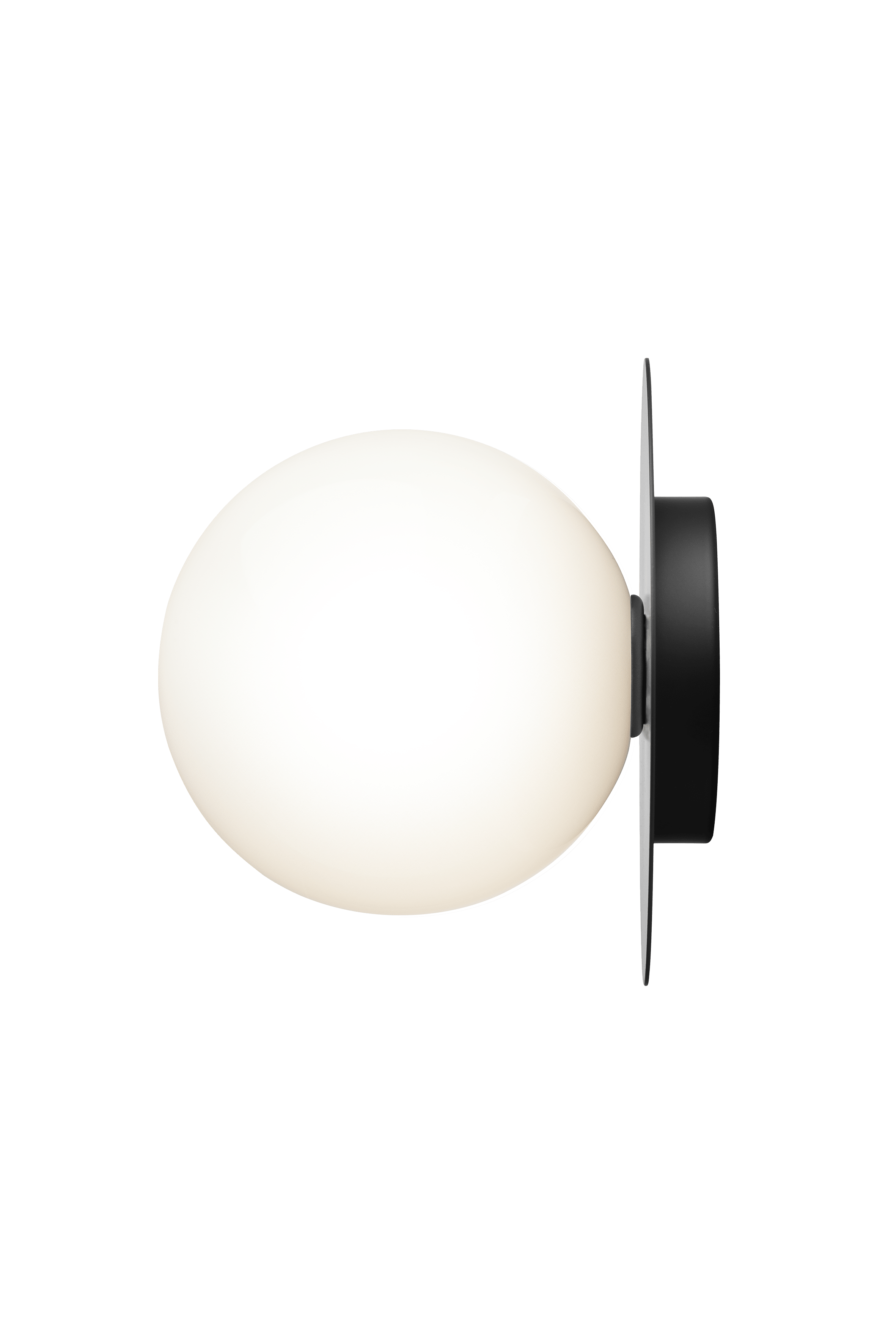 Wandlampe LIILA schwarz mit opalem Glas