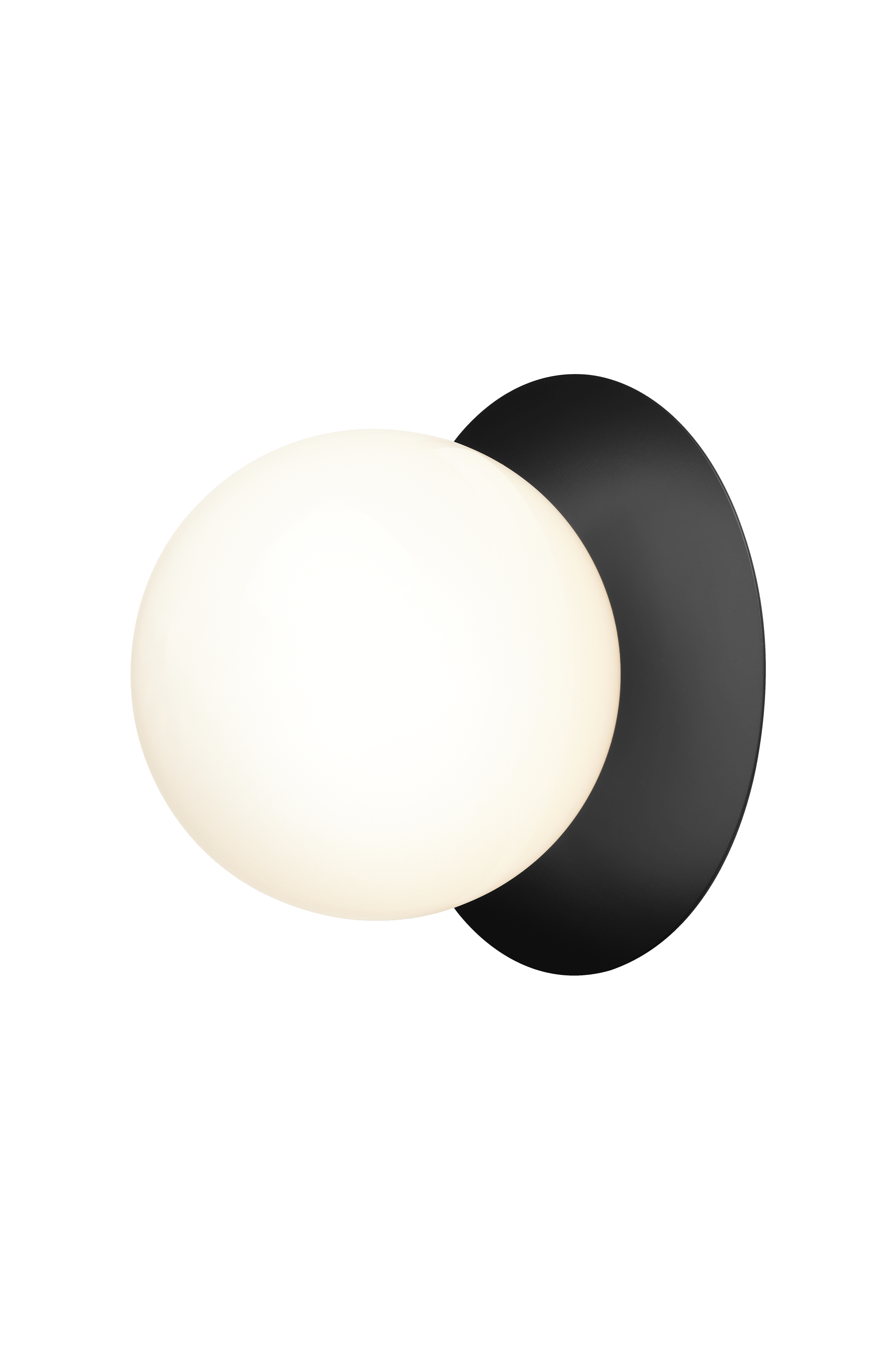 Wandlampe LIILA schwarz mit opalem Glas