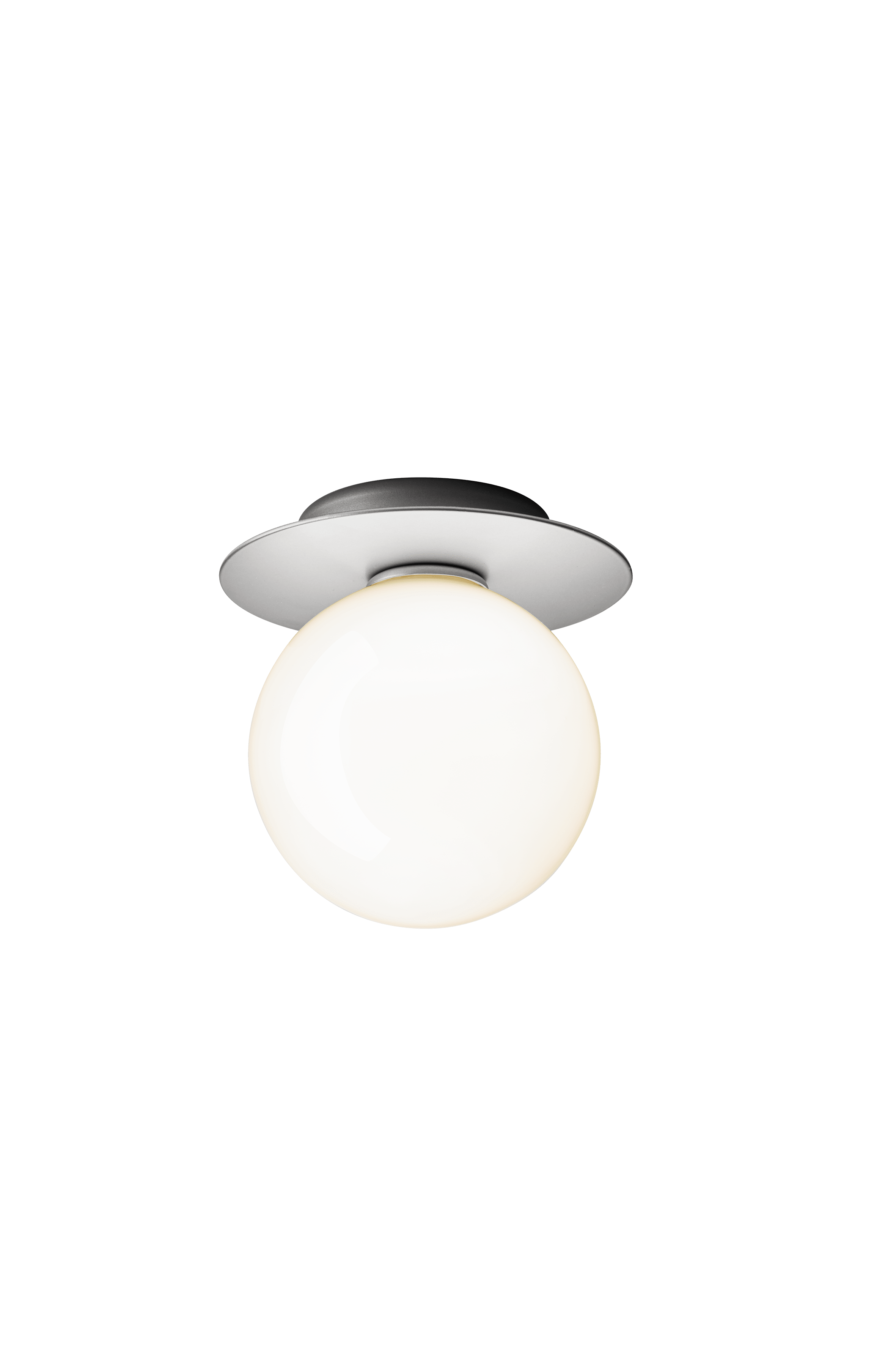 Wandlampe LIILA in Silber mit opalem Glas