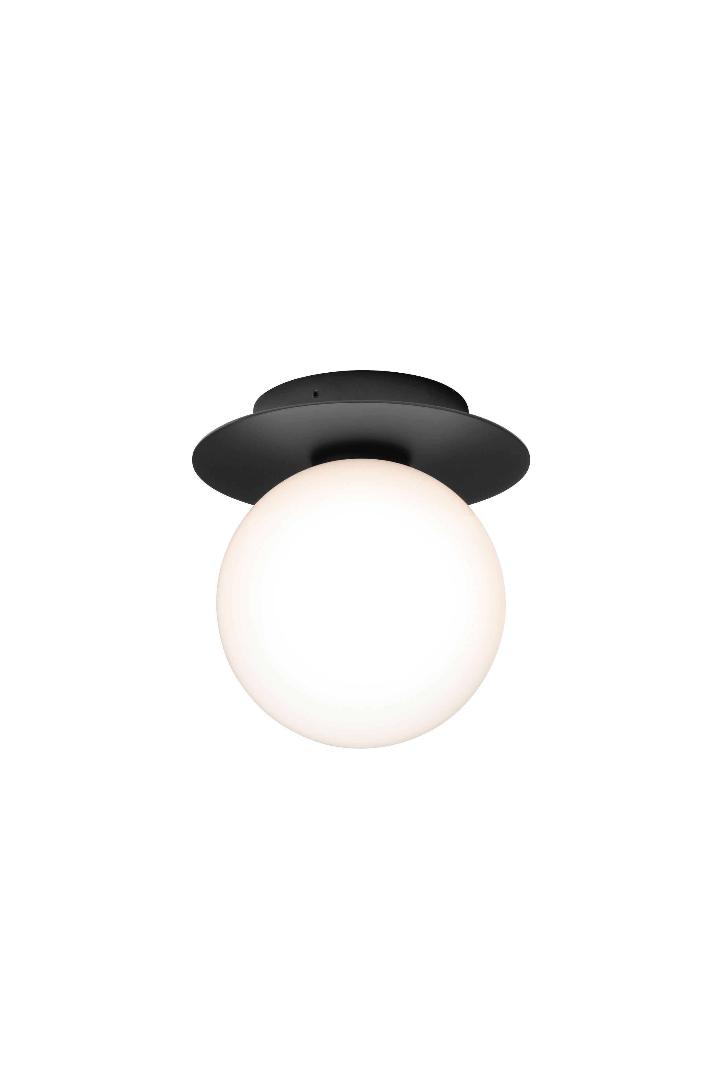 Außenwandleuchte LIILA schwarz mit opalem Glas