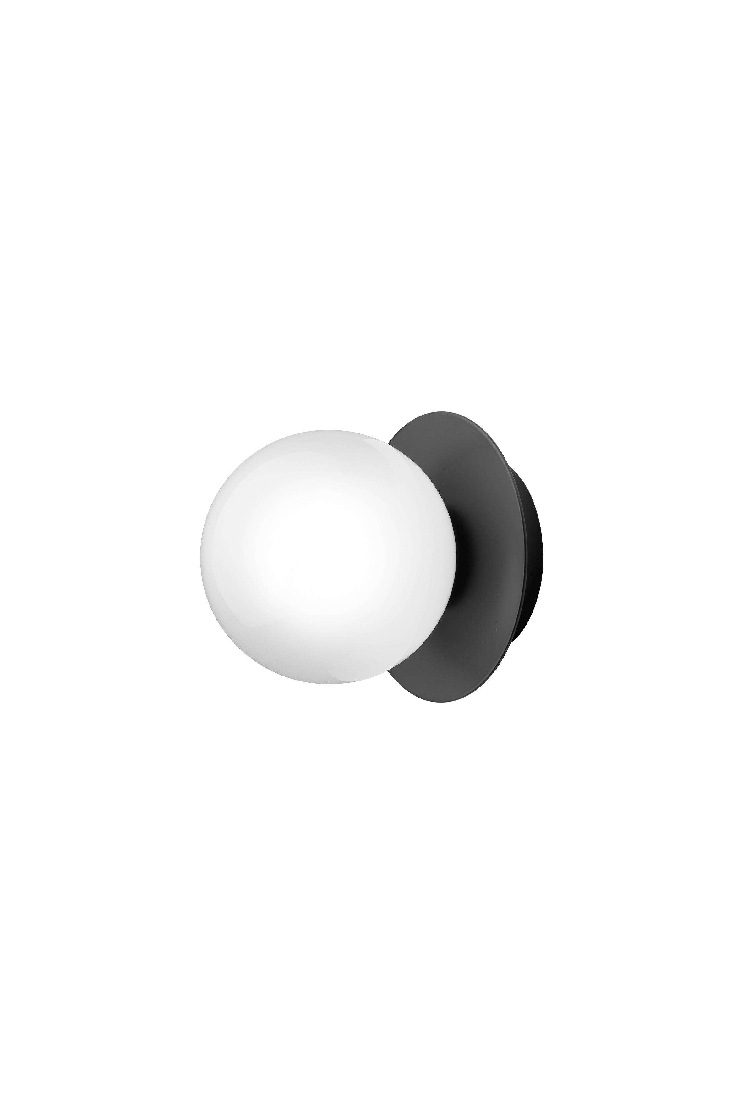 Wandlampe LIILA schwarz mit opalem Glas