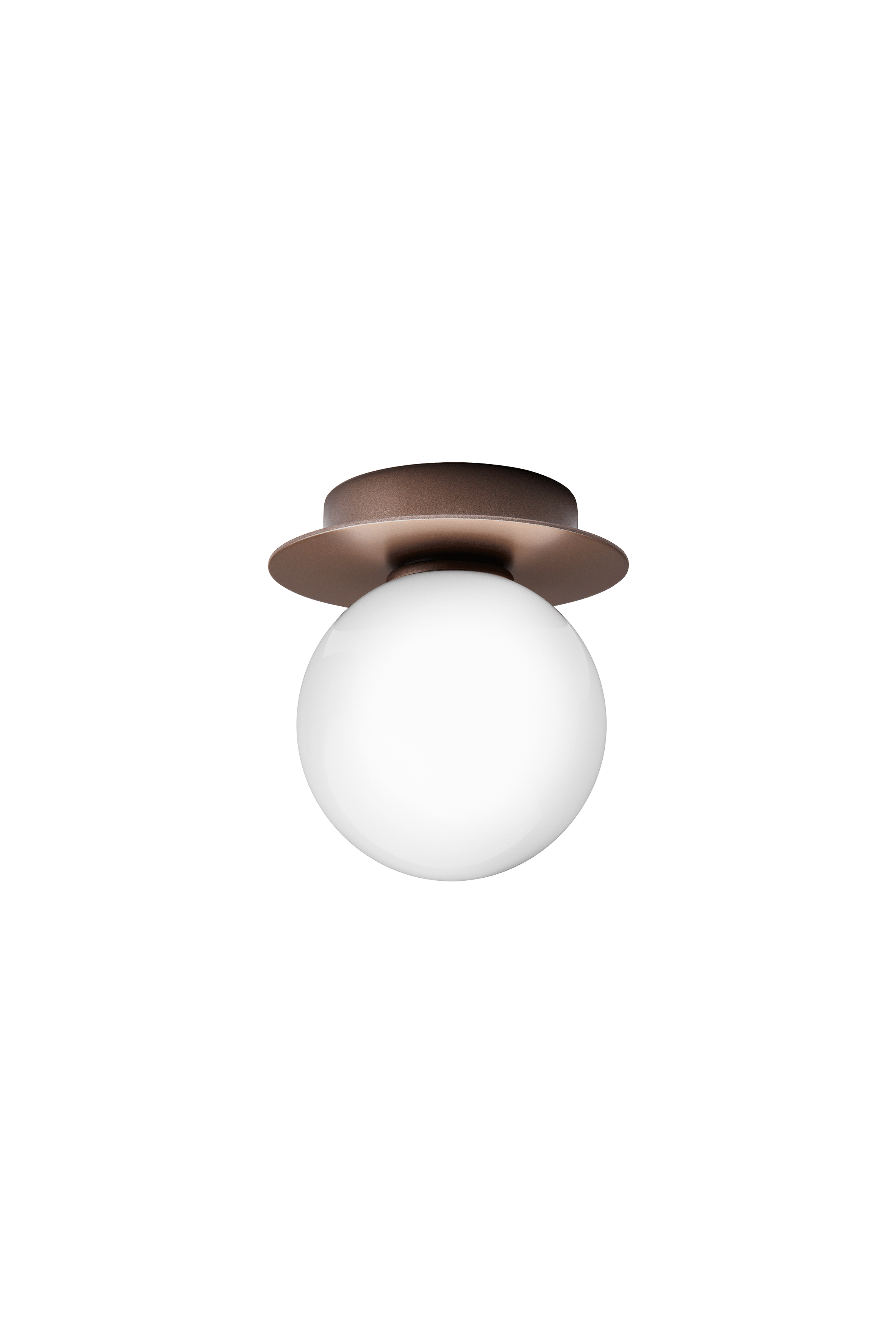 Wandlampe LIILA dunkelbraun mit opalem Glas