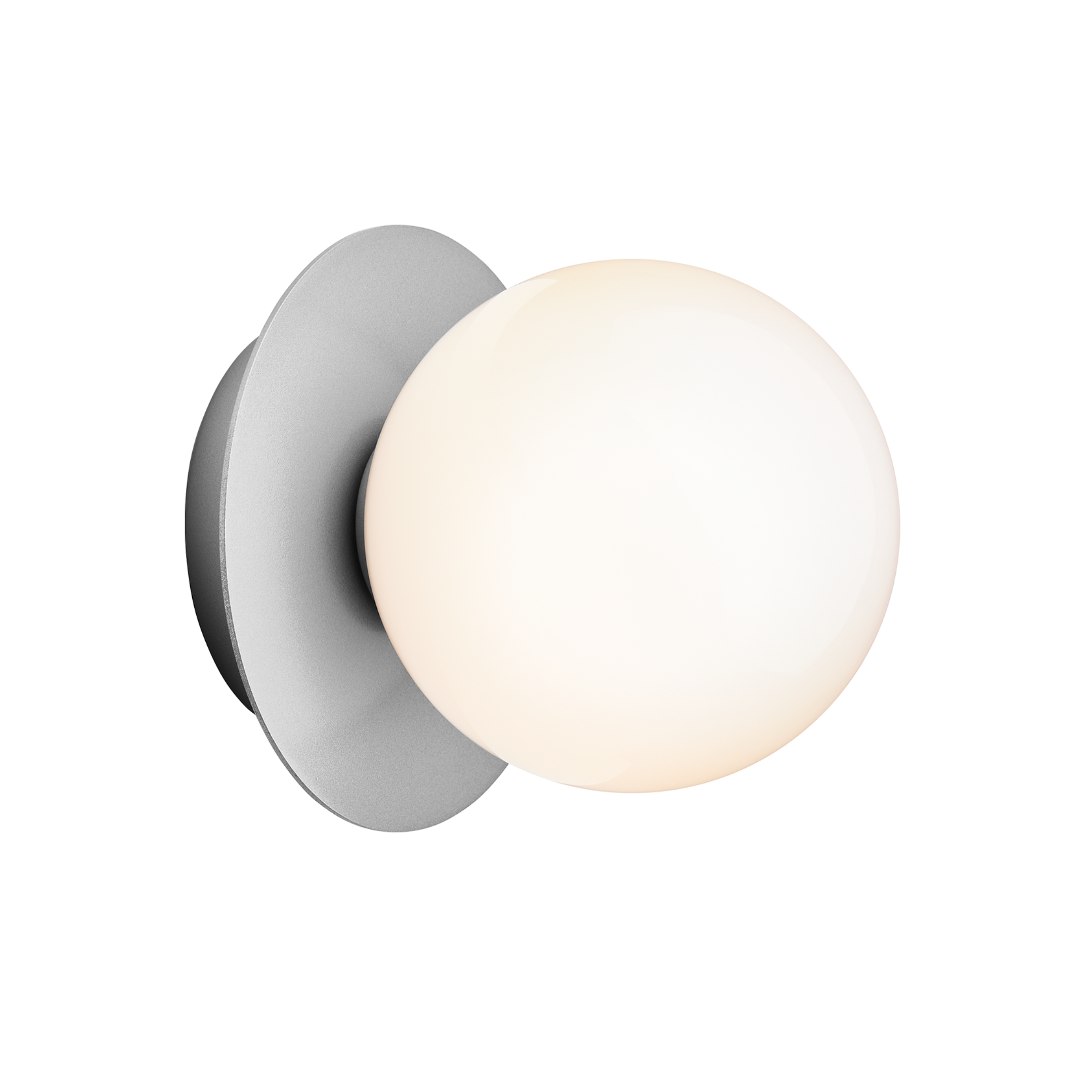 Wandlampe LIILA in Silber mit opalem Glas