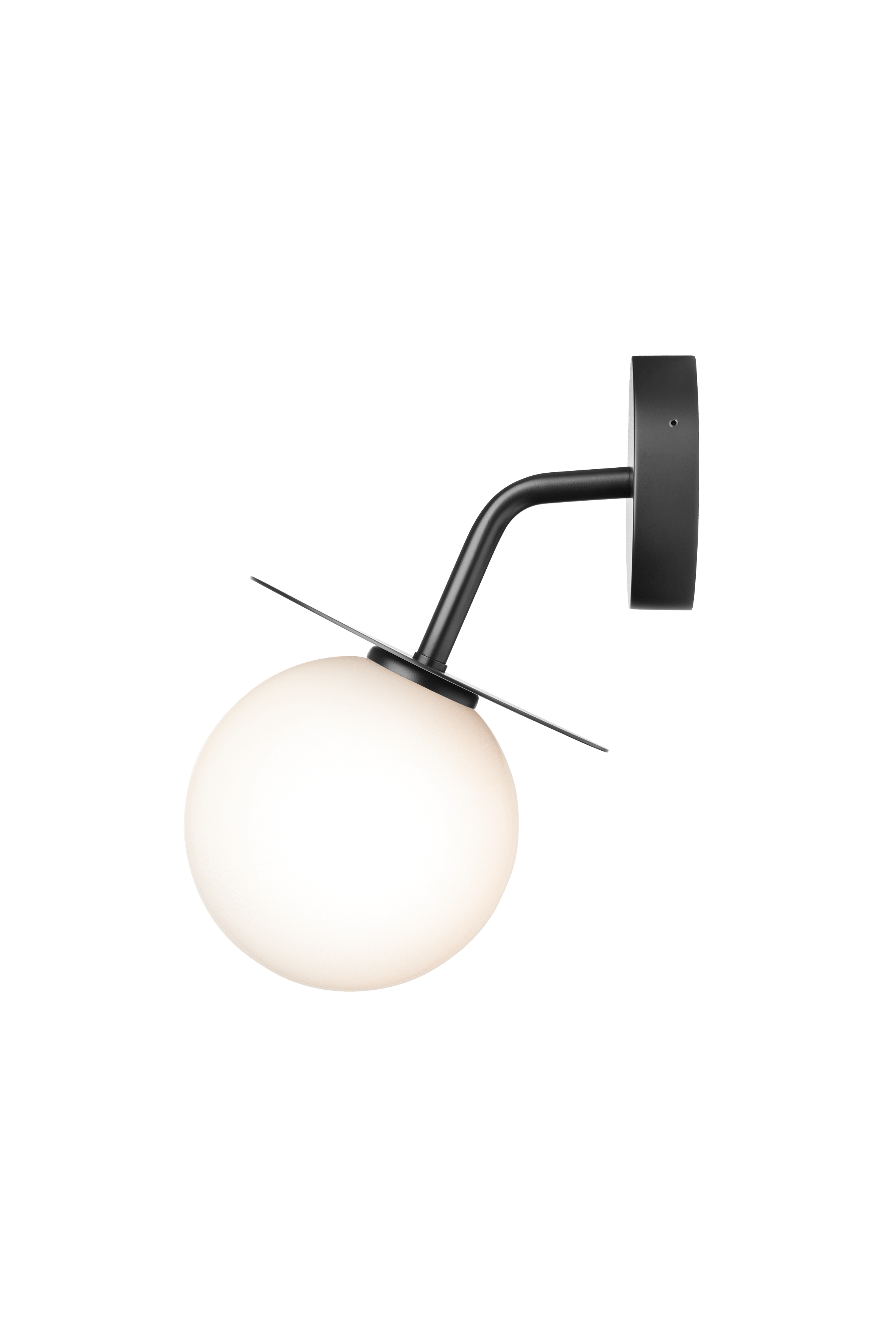 Wandleuchte außen LIILA schwarz mit opalem Glas