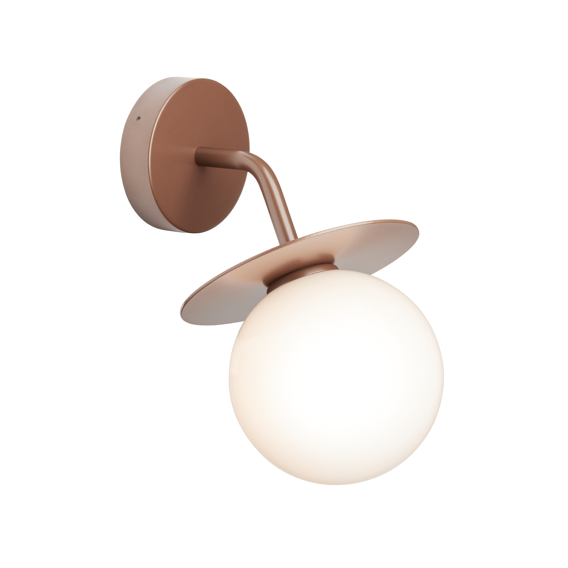 Lampa ścienna zewnętrzna LIILA ciemnobrązowy z opalowym szkłem – Nuura