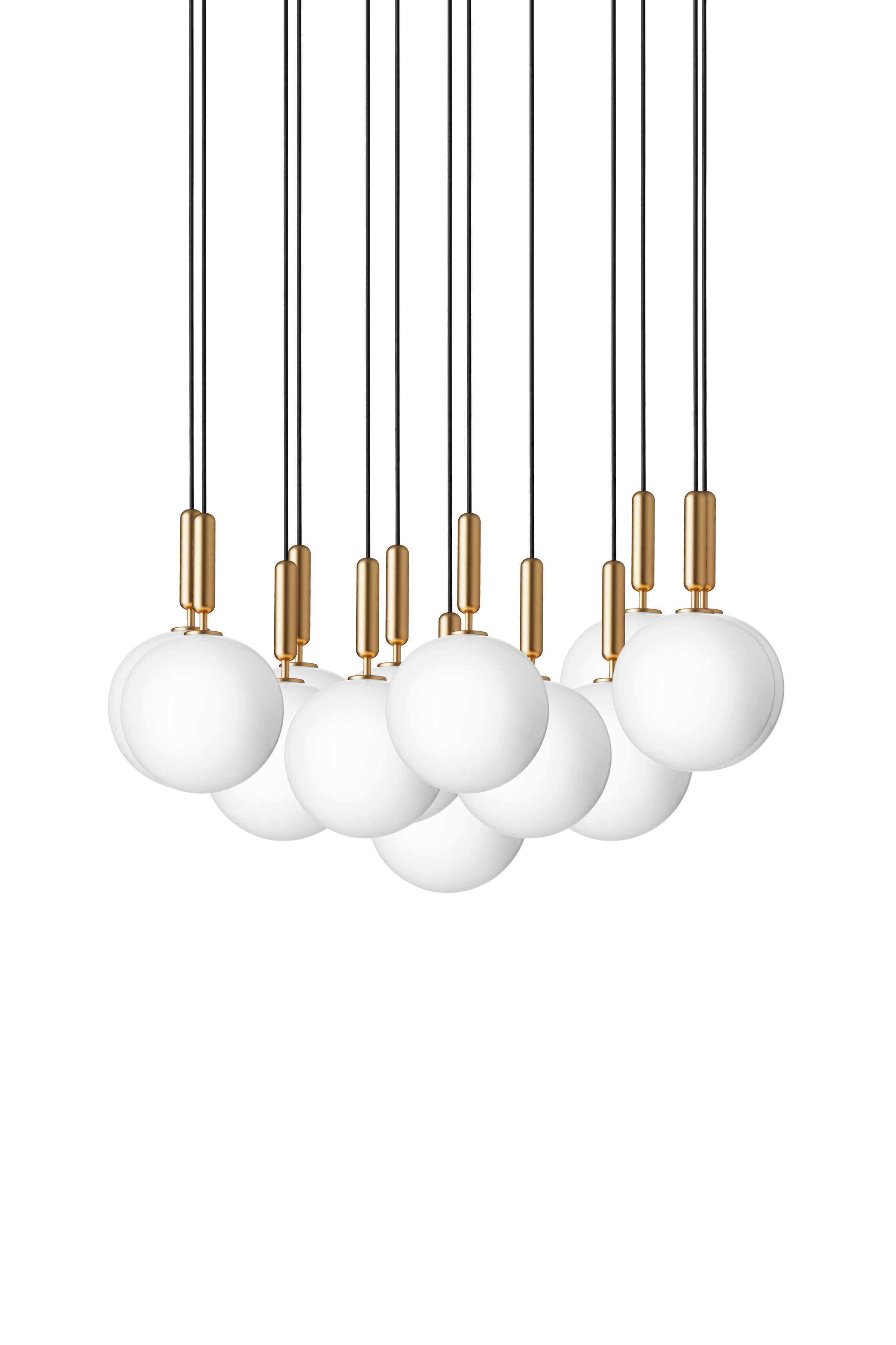 Lampa wisząca MIIRA 13 mosiężny z opalowym szkłem – Nuura
