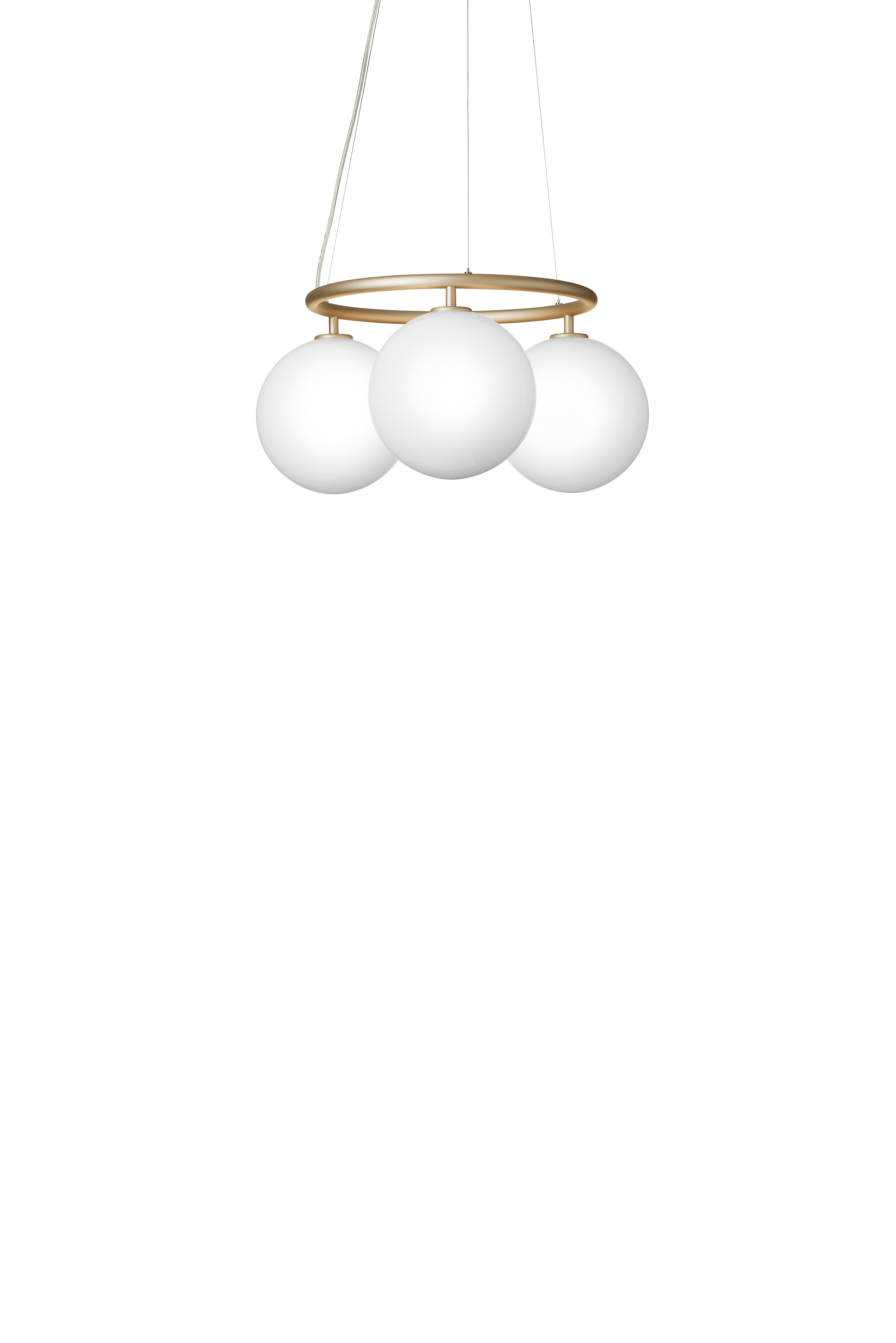 Lampa wisząca MIIRA 3 CIRCULAR mosiężny z opalowym szkłem – Nuura