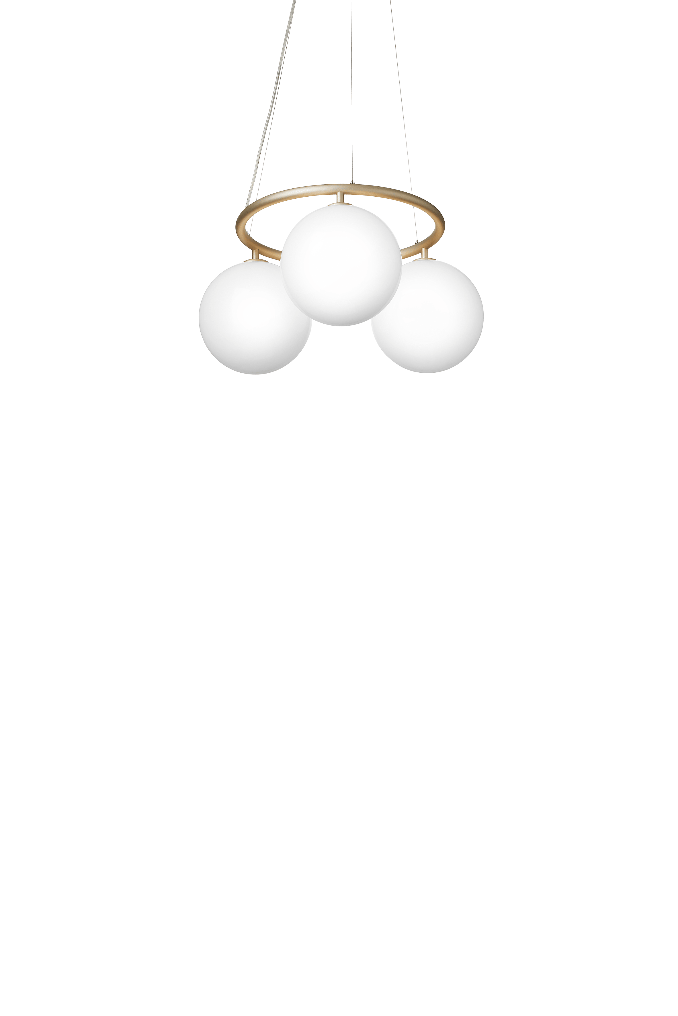 Lampa wisząca MIIRA 3 CIRCULAR mosiężny z opalowym szkłem – Nuura