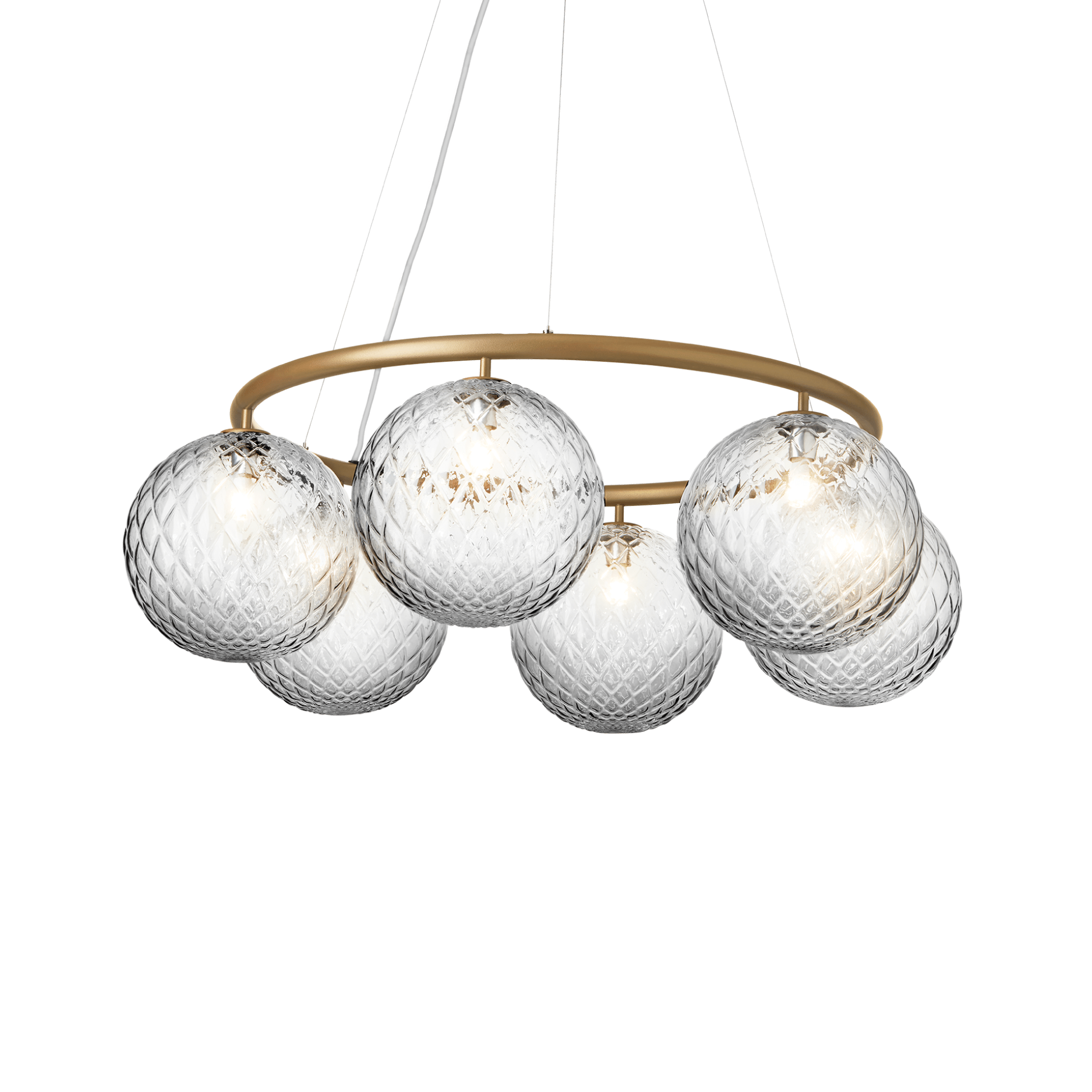 MIIRA 6 CIRCULAR Pendant Lamp in Brass with Transparent Glass