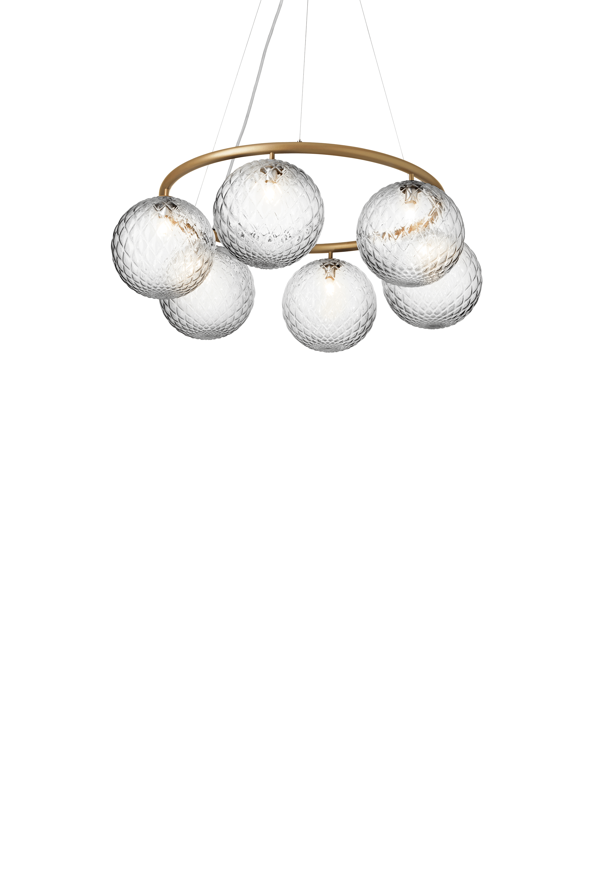 MIIRA 6 CIRCULAR Pendant Lamp in Brass with Transparent Glass