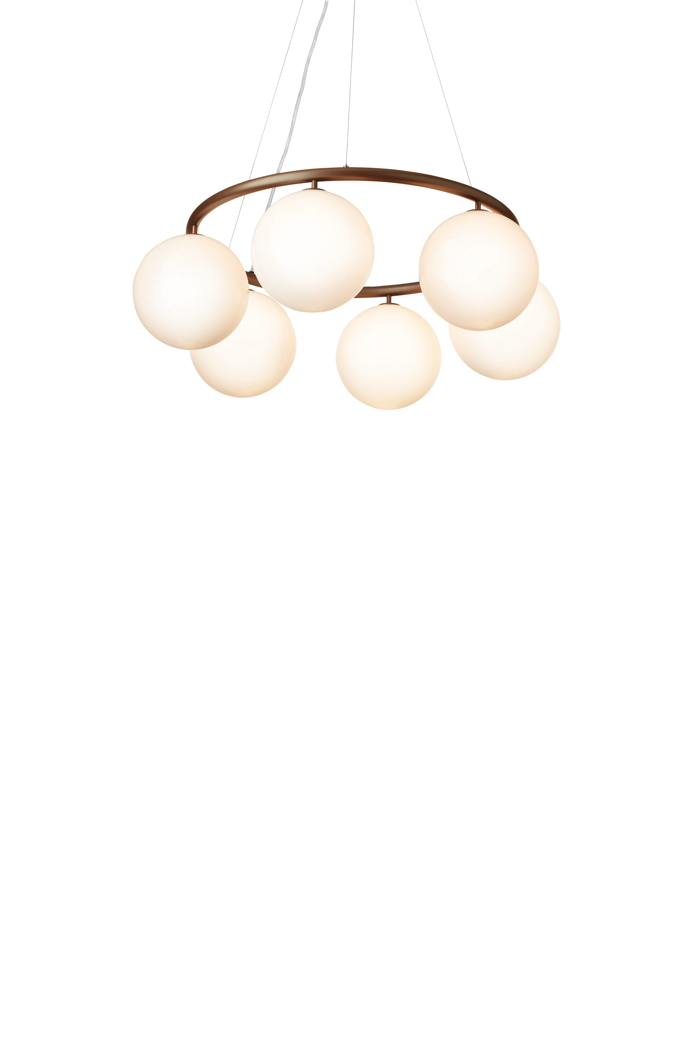 Lampa wisząca MIIRA 6 CIRCULAR ciemnobrązowy z opalowym szkłem – Nuura