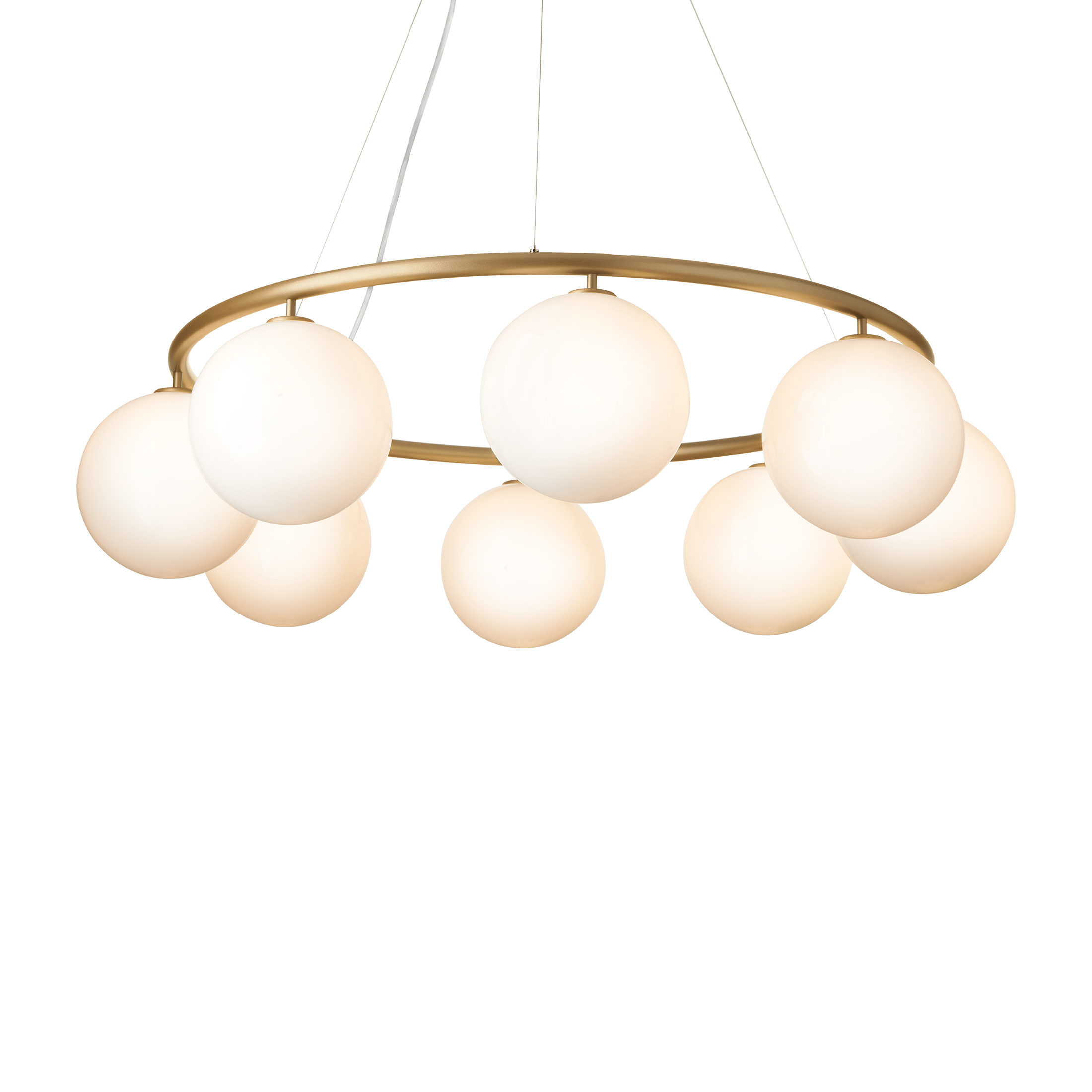Lampa wisząca MIIRA 8 CIRCULAR mosiężny z opalowym szkłem – Nuura