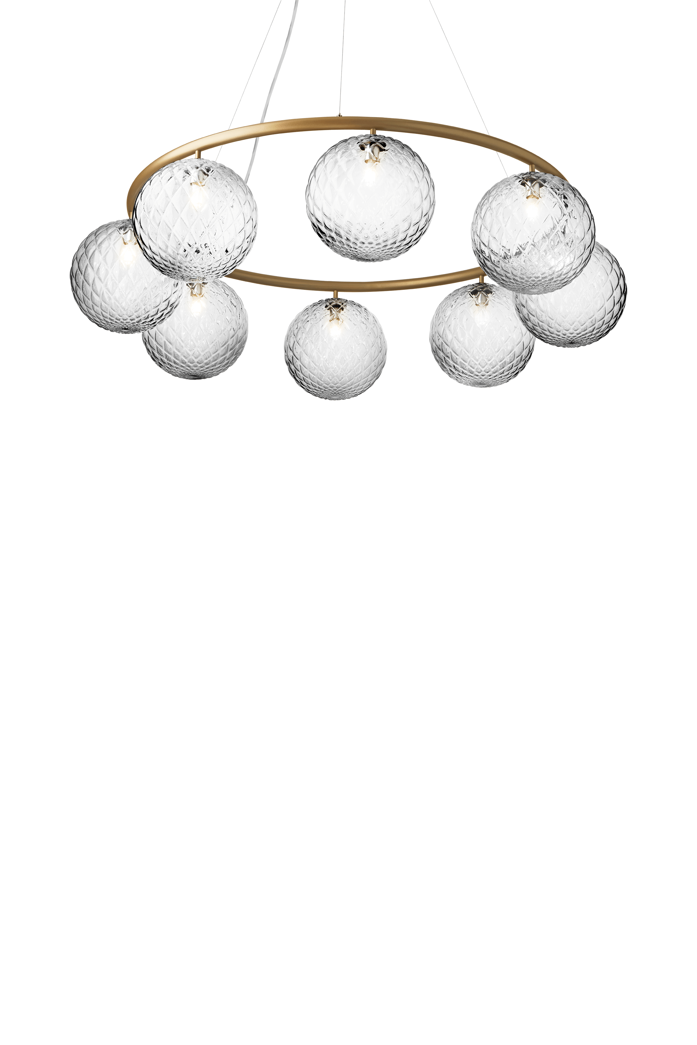 MIIRA 8 CIRCULAR Pendant Lamp in Brass with Transparent Glass