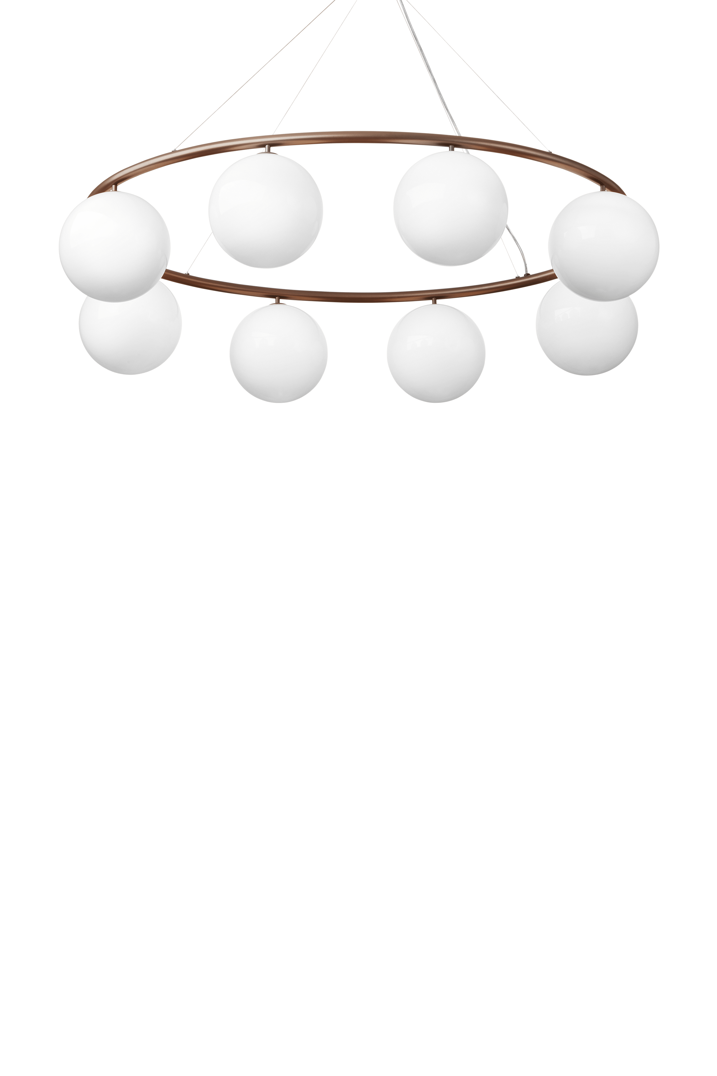 Lampa wisząca MIIRA 8 OVAL ciemnobrązowy z opalowym szkłem – Nuura