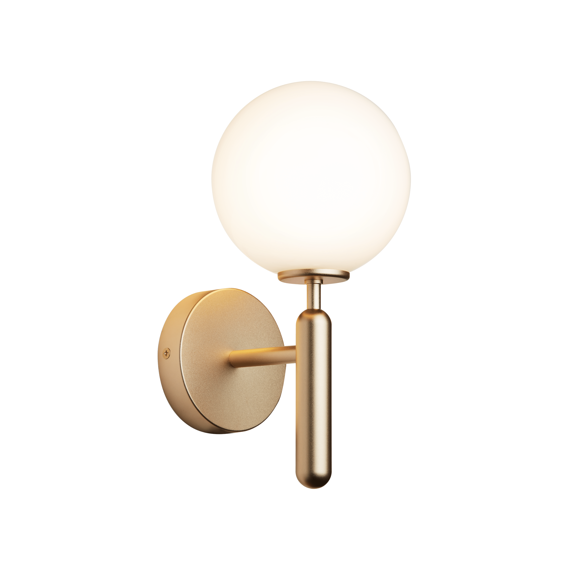 Wandleuchte MIIRA aus Messing mit opalem Glas