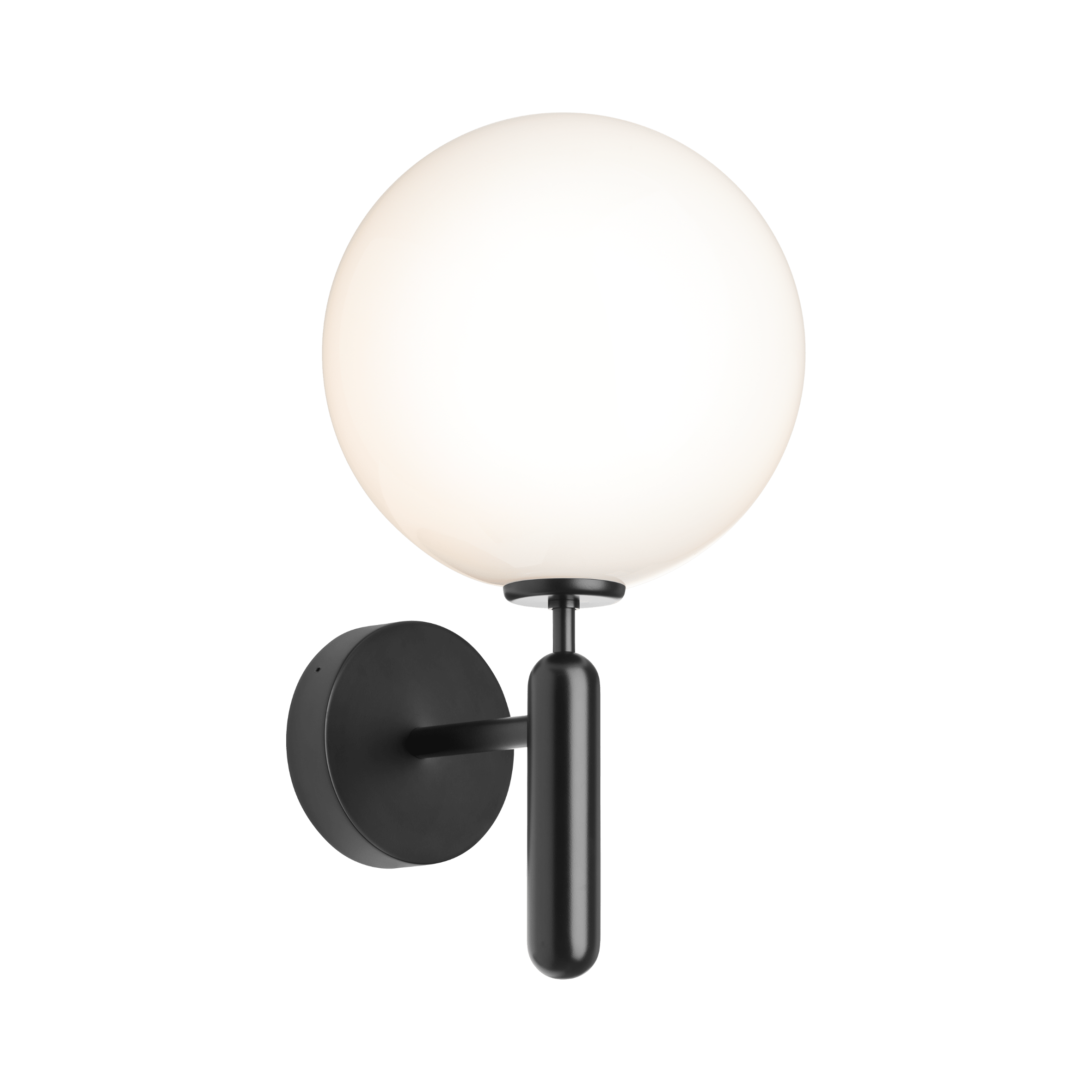Wandleuchte außen MIIRA schwarz mit opalem Glas