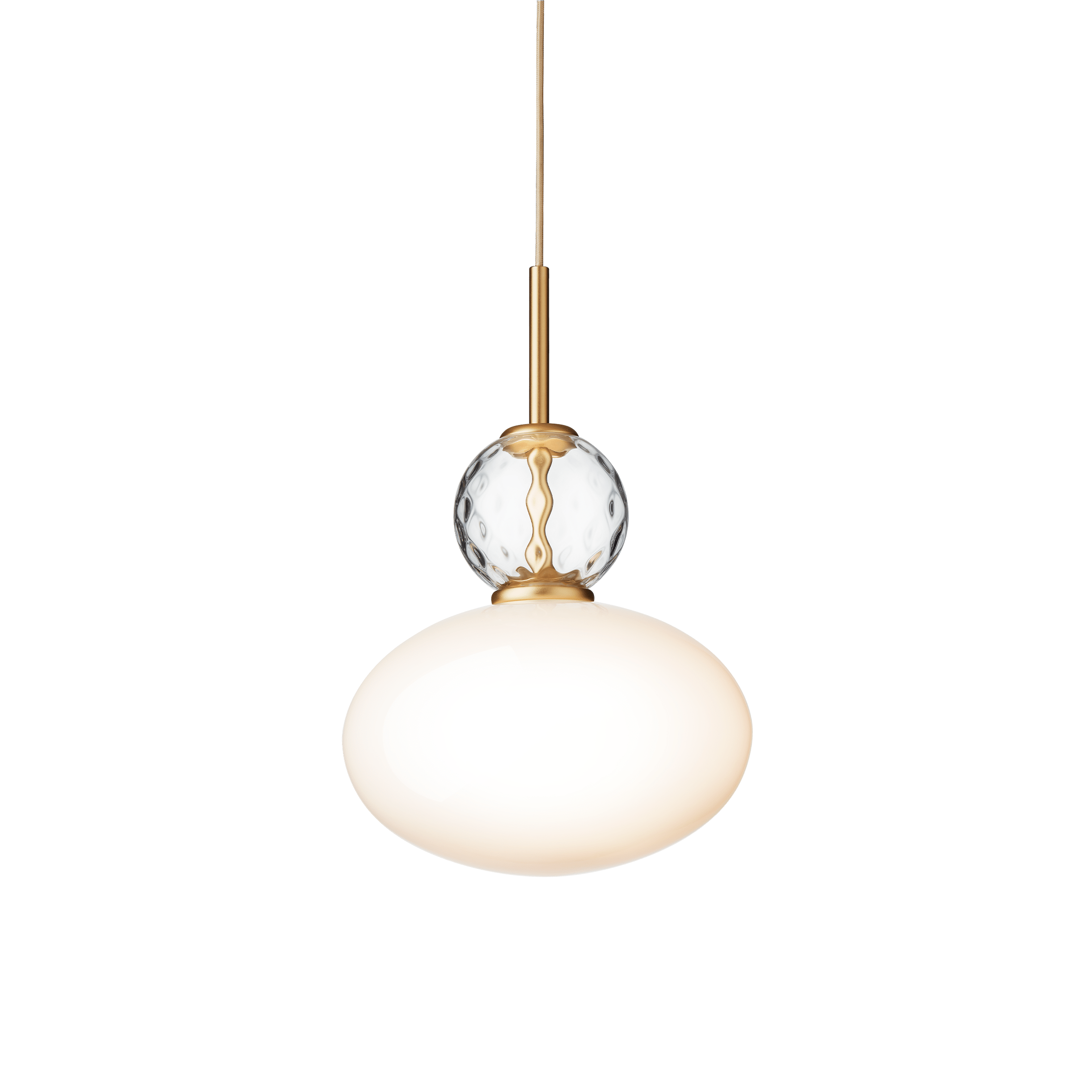 Lampa wisząca RIZZATTO 32 mosiężny z opalowym szkłem – Nuura