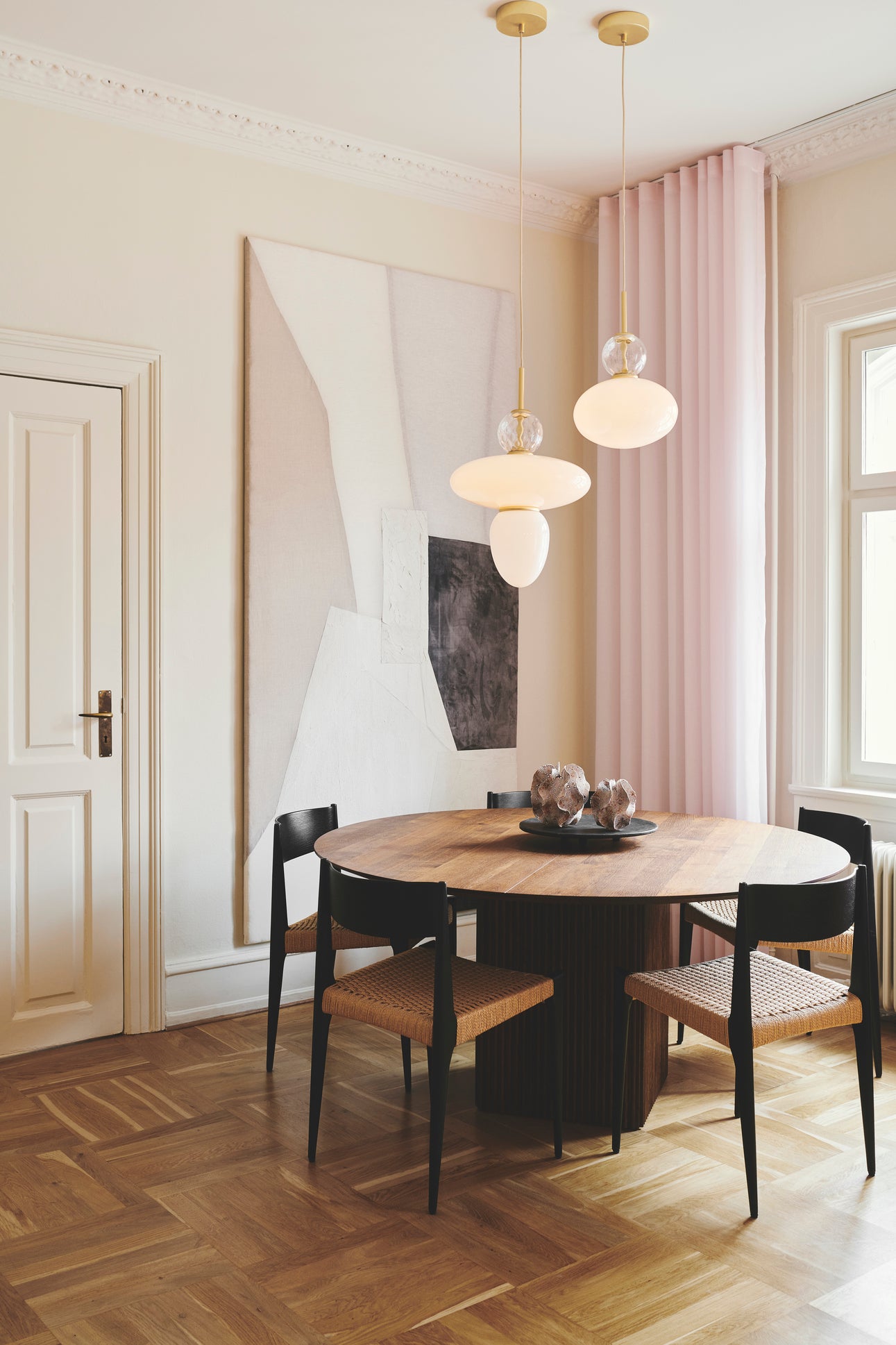 Pendelleuchte RIZZATTO 43 Messing mit opalem Glas