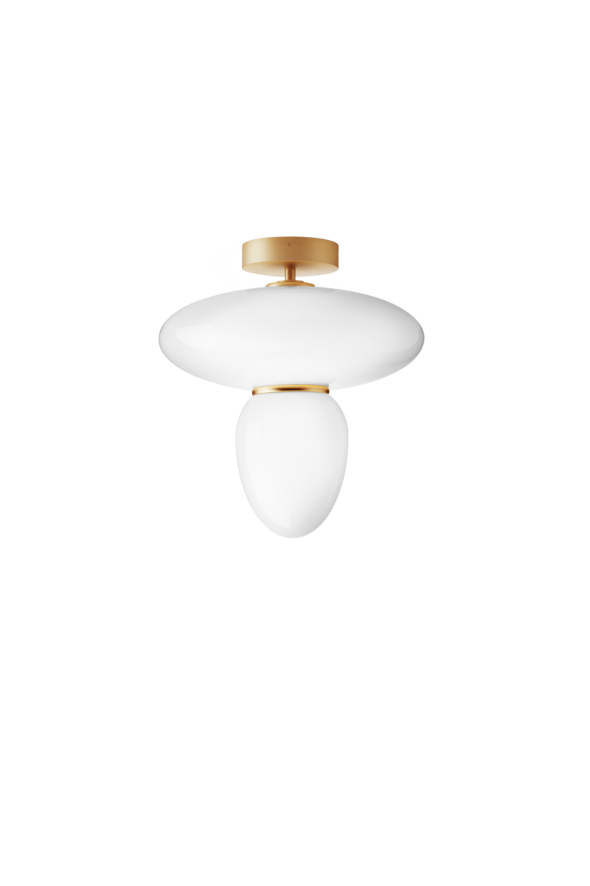 Lampa sufitowa RIZZATTO 42 mosiężny z opalowym szkłem – styl minimalistyczny