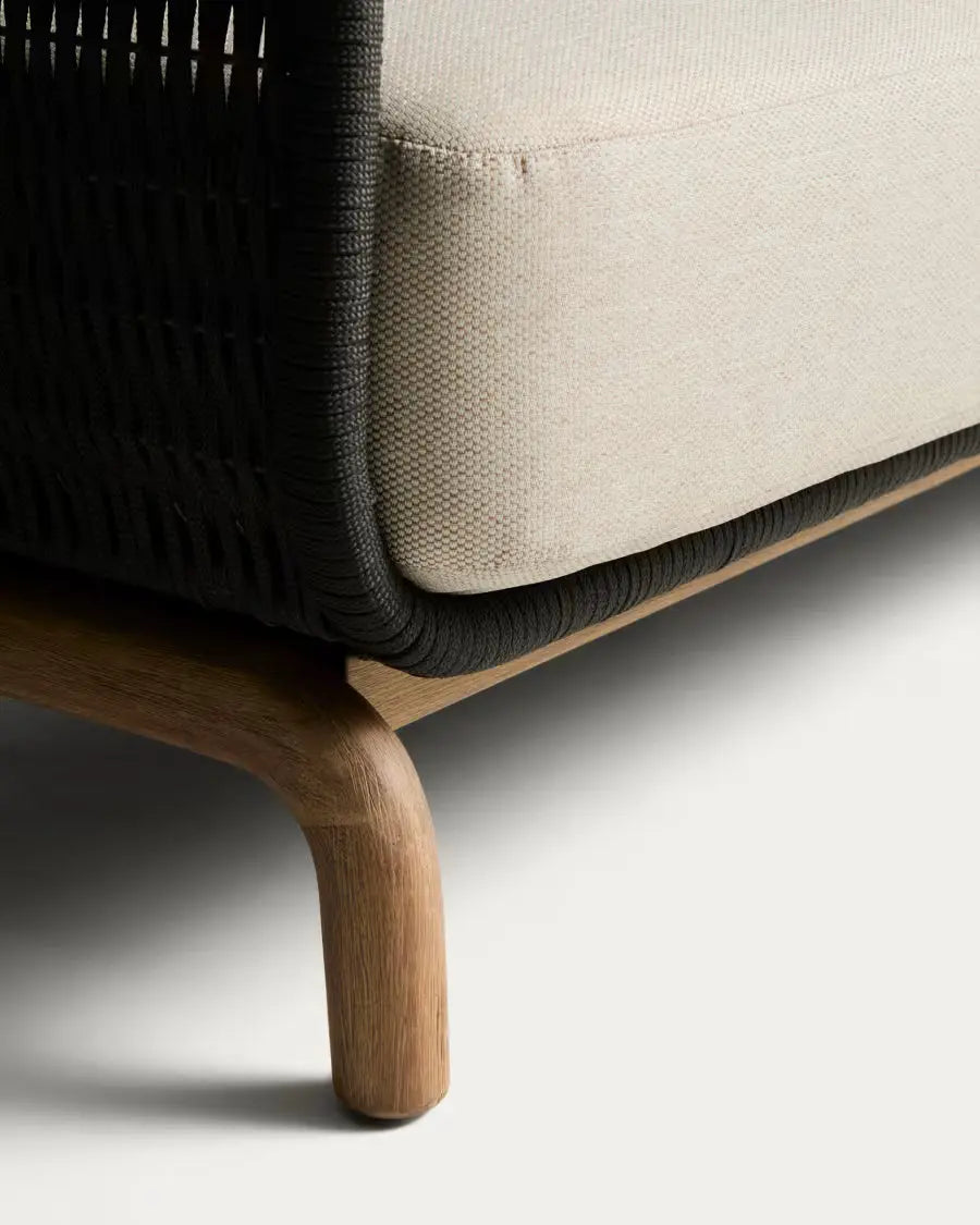 Sofa ogrodowa 3-osobowa ALIPA czarny z beżowym – Kave Home