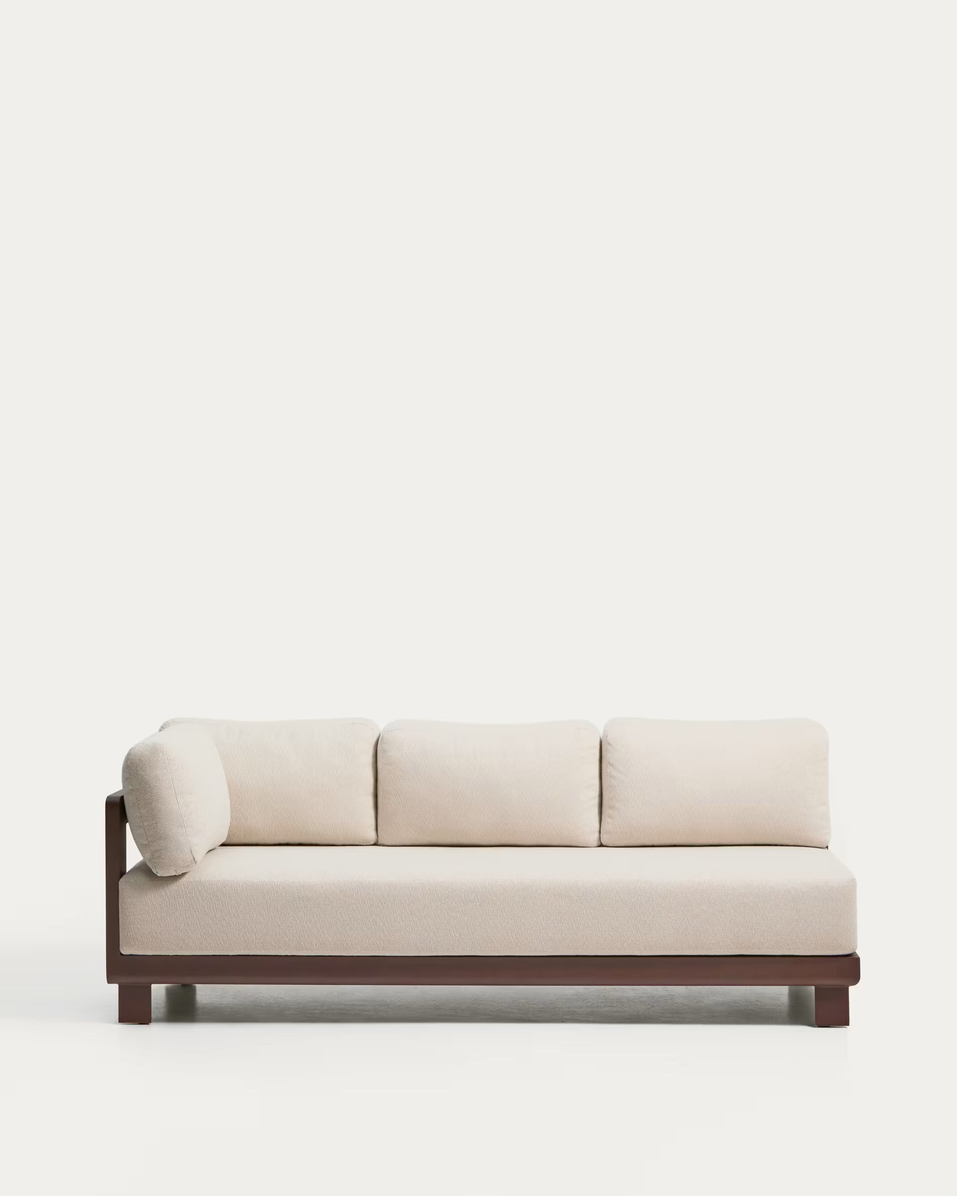 Sofa ogrodowa 3-osobowa NERANO jasnobeżowy z brązową podstawą – Kave Home