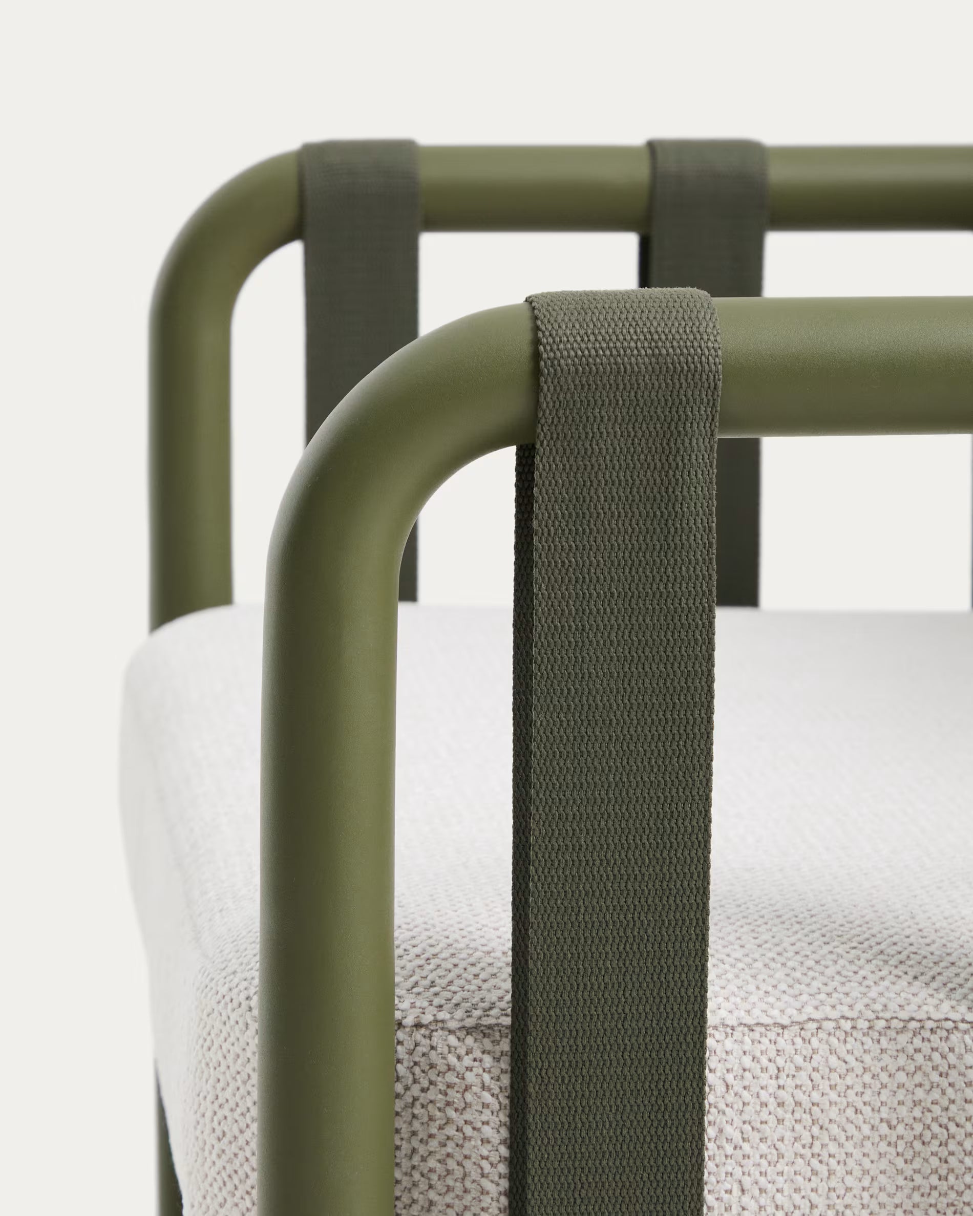 Gartenmöbelset OMALA in hellbeige mit grünem Untergestell