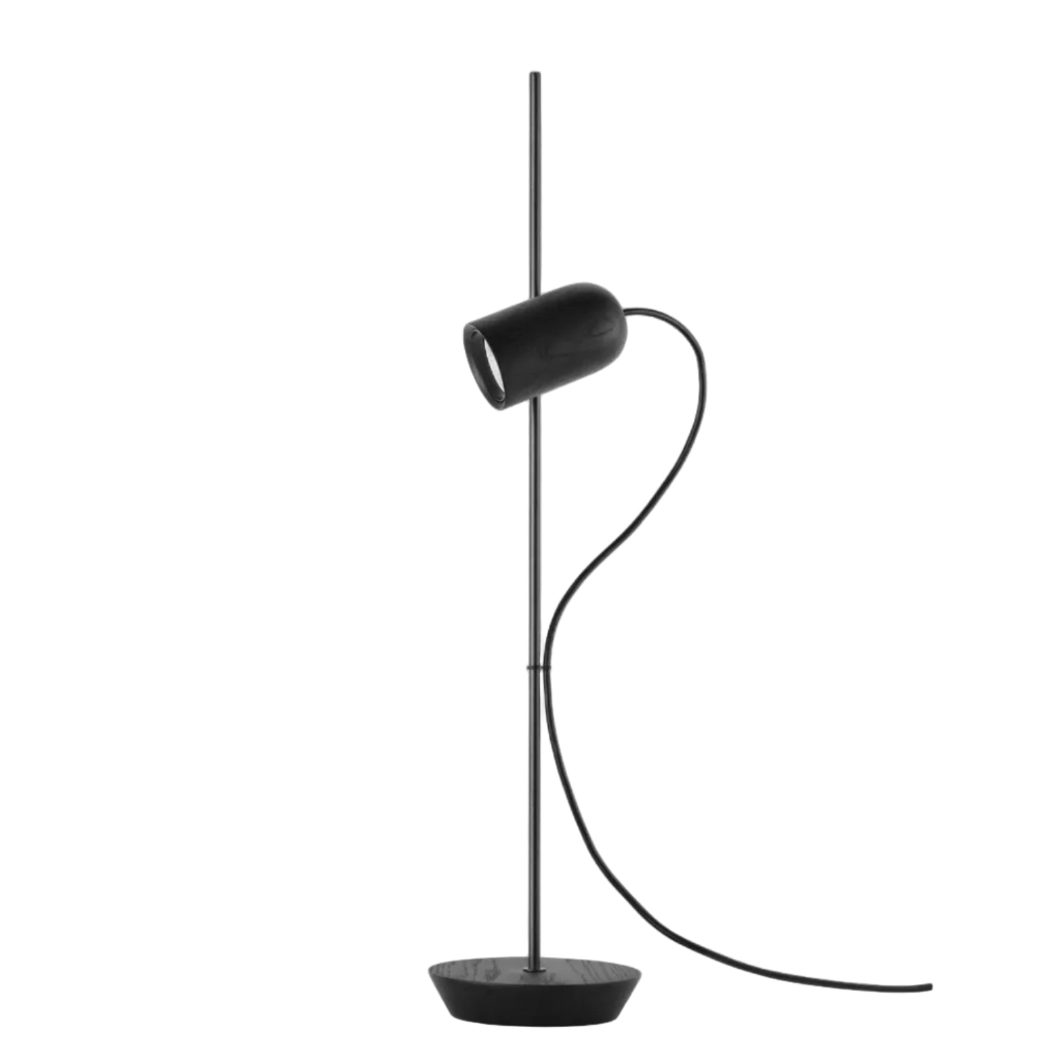 Tischlampe ONFA aus schwarzem Eschenholz mit graphitfarbener Oberfläche
