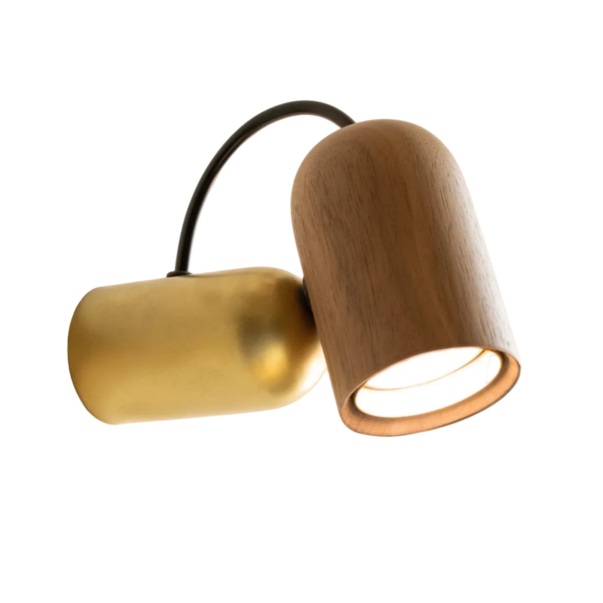 ONFA Wall Lamp in Walnut Wood with Brass Finish