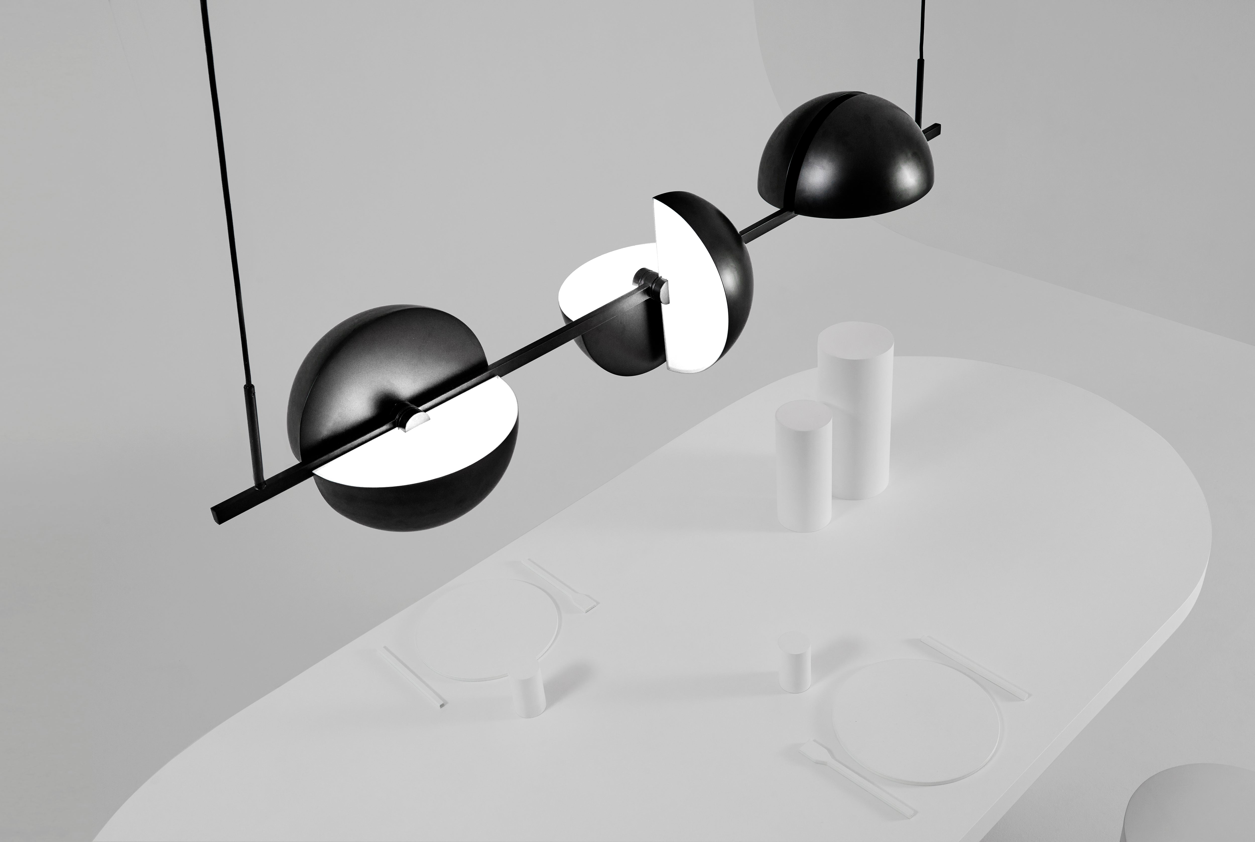 TRAPEZE TRIPLETTE black pendant lamp