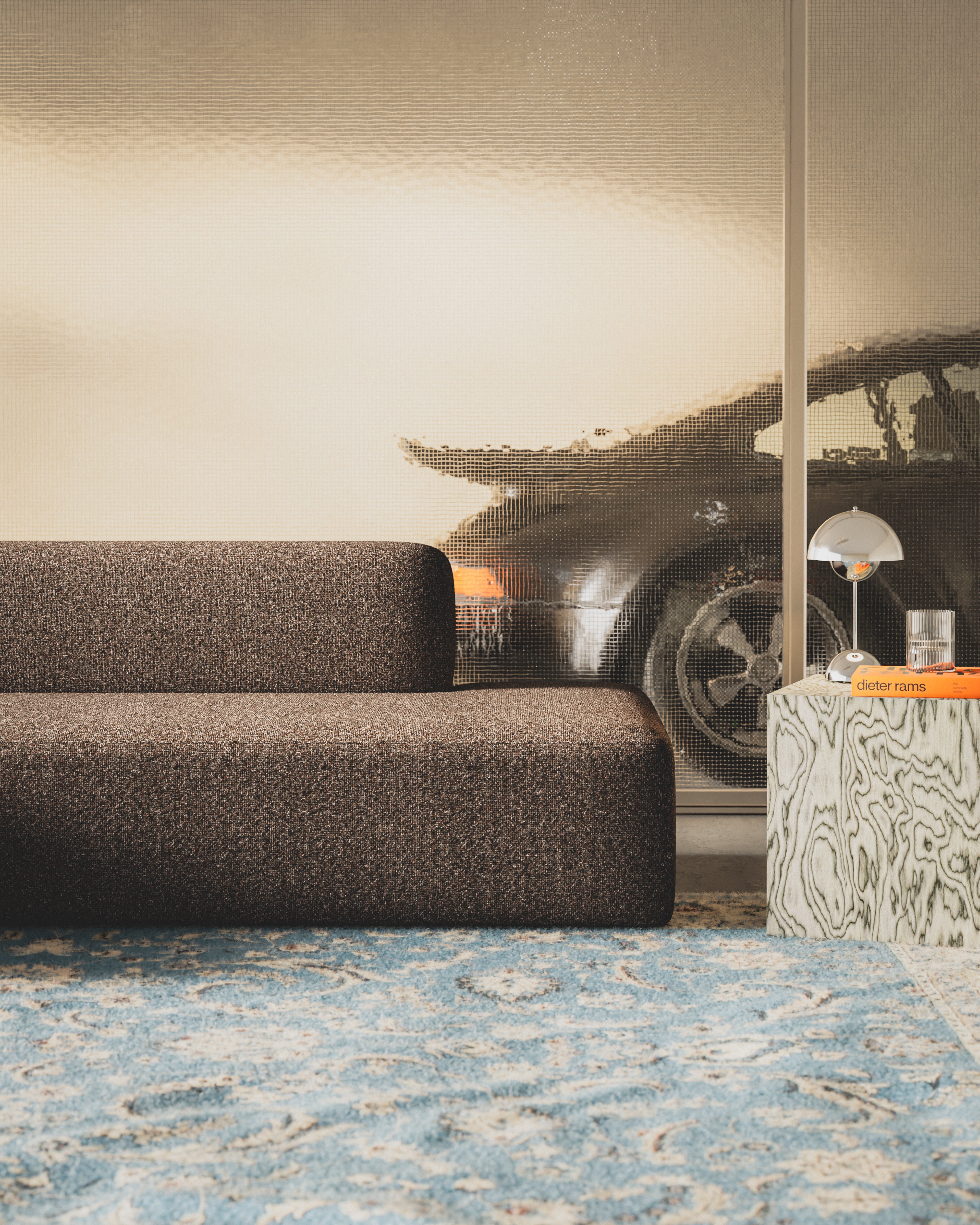 Offene linke modulare Eckcouch UMI braun