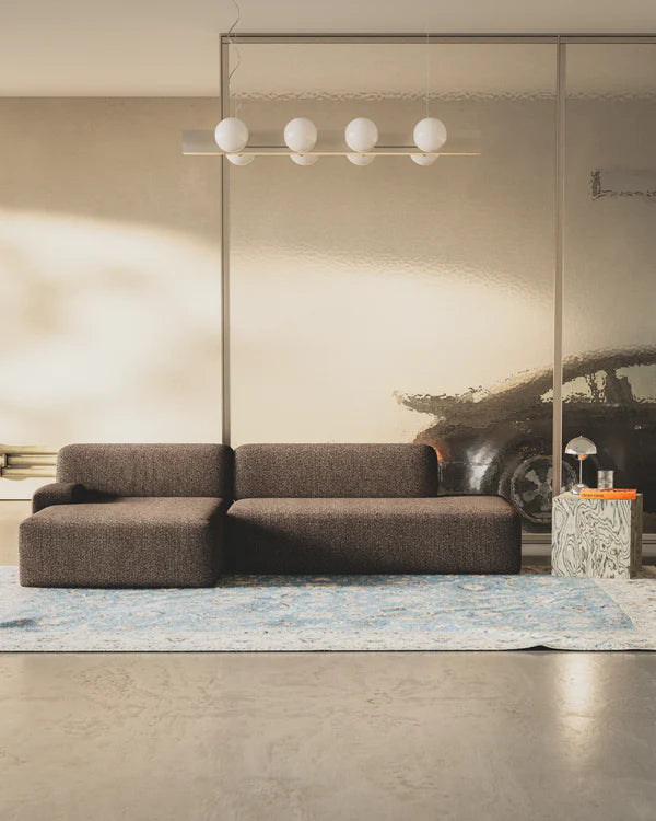 Modulares Sofa UMI - linksseitiger brauner Chaiselongue